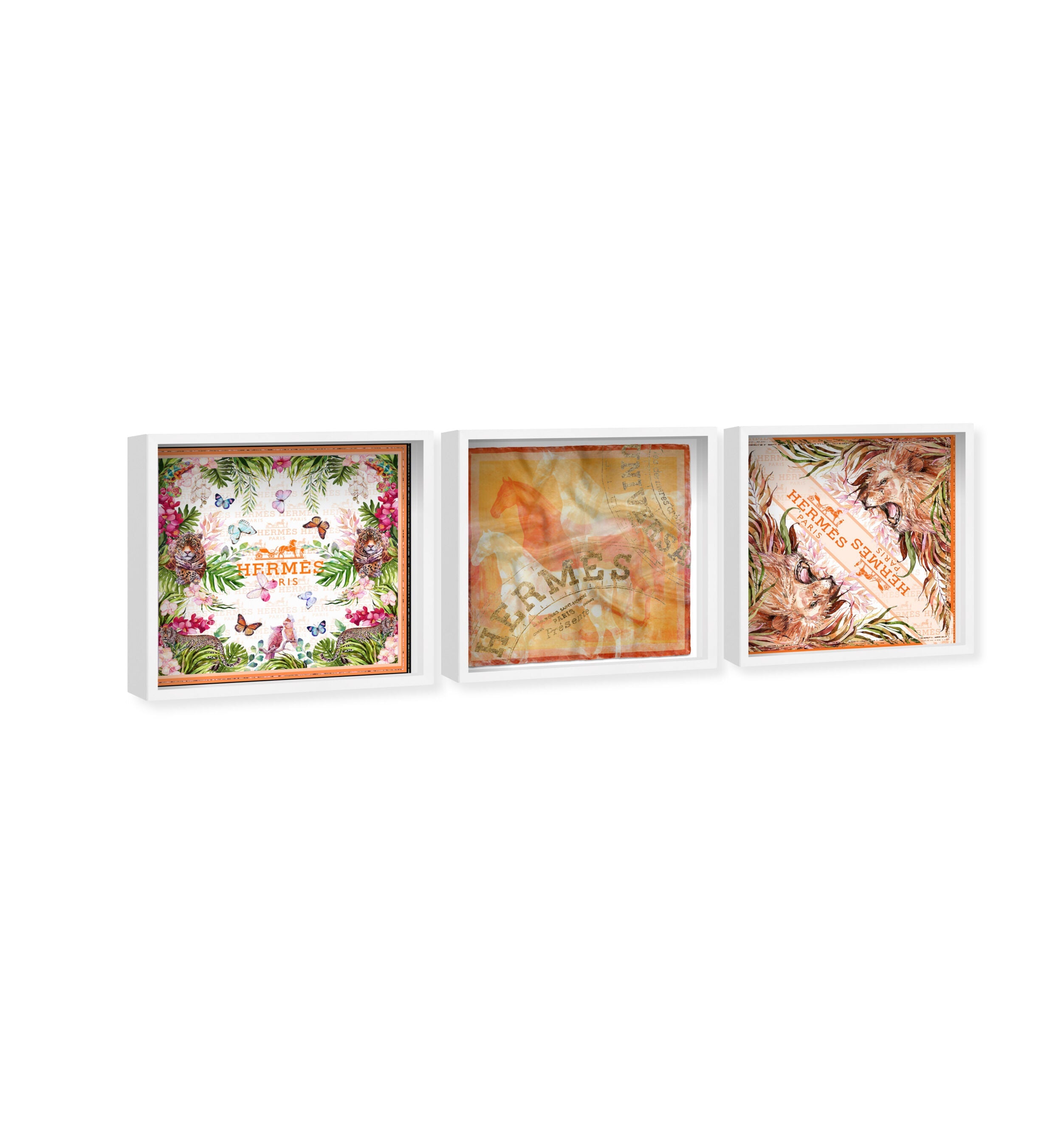 Cubed World Set of 3 - Displayed in a Shadowbox