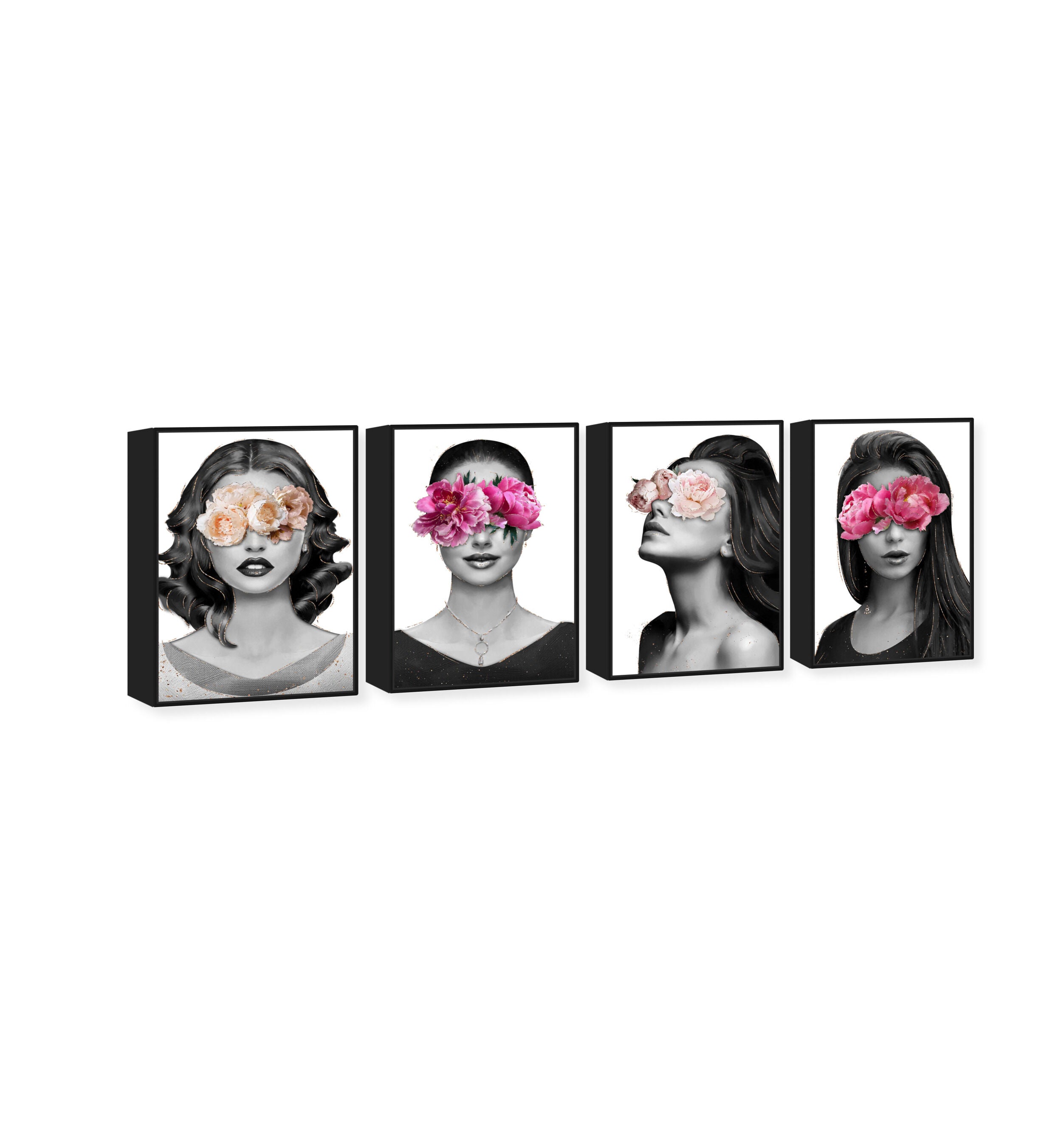 Floral Beauty Set of 4 - With Applied Heavy Gel Top Coat Secondary image