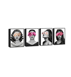 Floral Beauty Set of 4 - With Applied Heavy Gel Top Coat