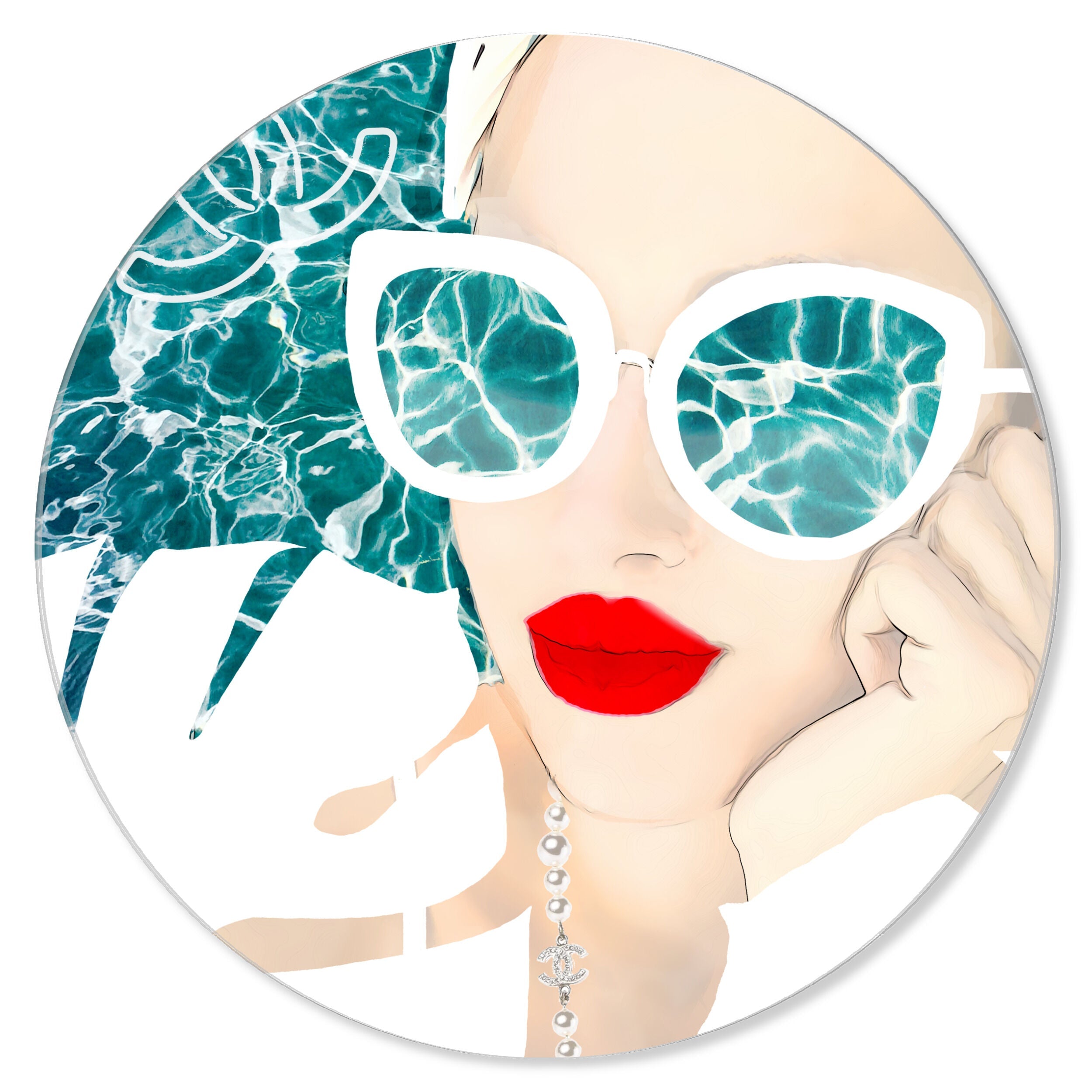 MariPily in White - Round Acrylic Art Main image