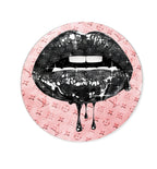 NOIR AND BLUSH LIPS - ROUND ACRYLIC ART