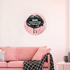 NOIR AND BLUSH LIPS - ROUND ACRYLIC ART