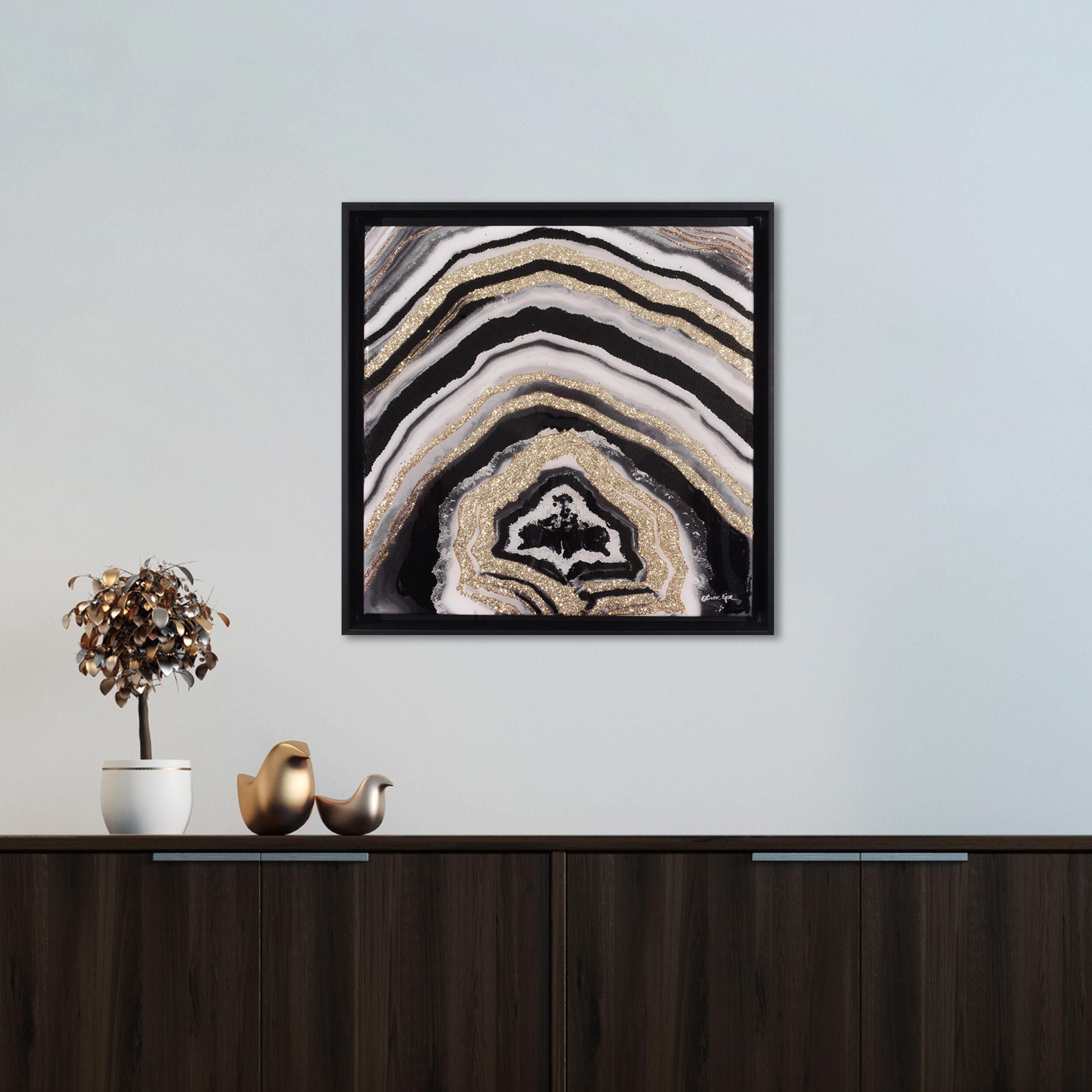 Noir Adore Geode- With Hand-Applied Gold Glitter