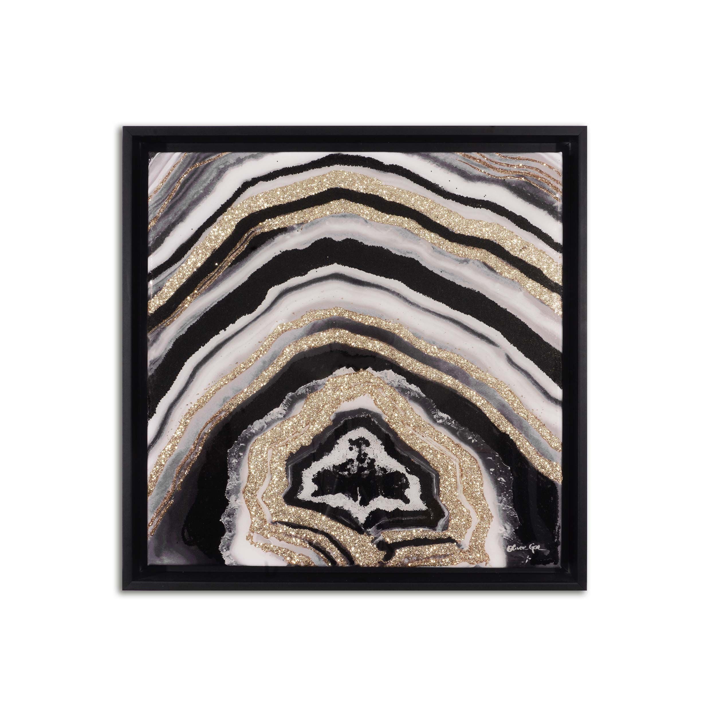 Noir Adore Geode- With Hand-Applied Gold Glitter