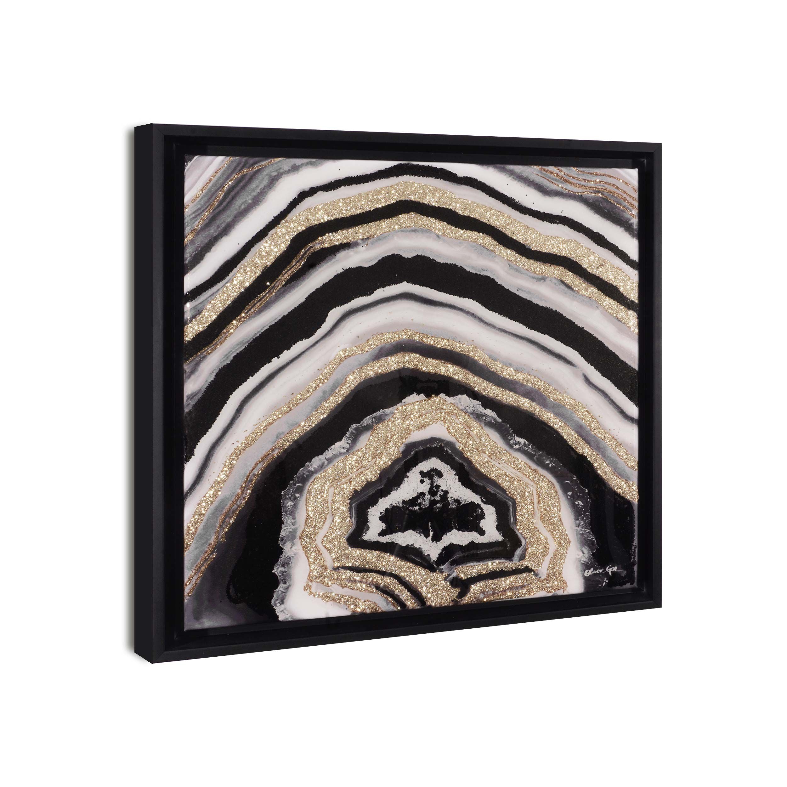Noir Adore Geode- With Hand-Applied Gold Glitter