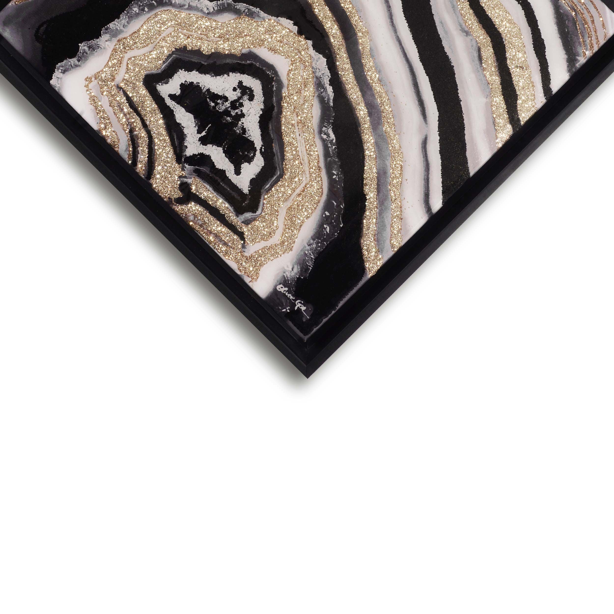 Noir Adore Geode- With Hand-Applied Gold Glitter