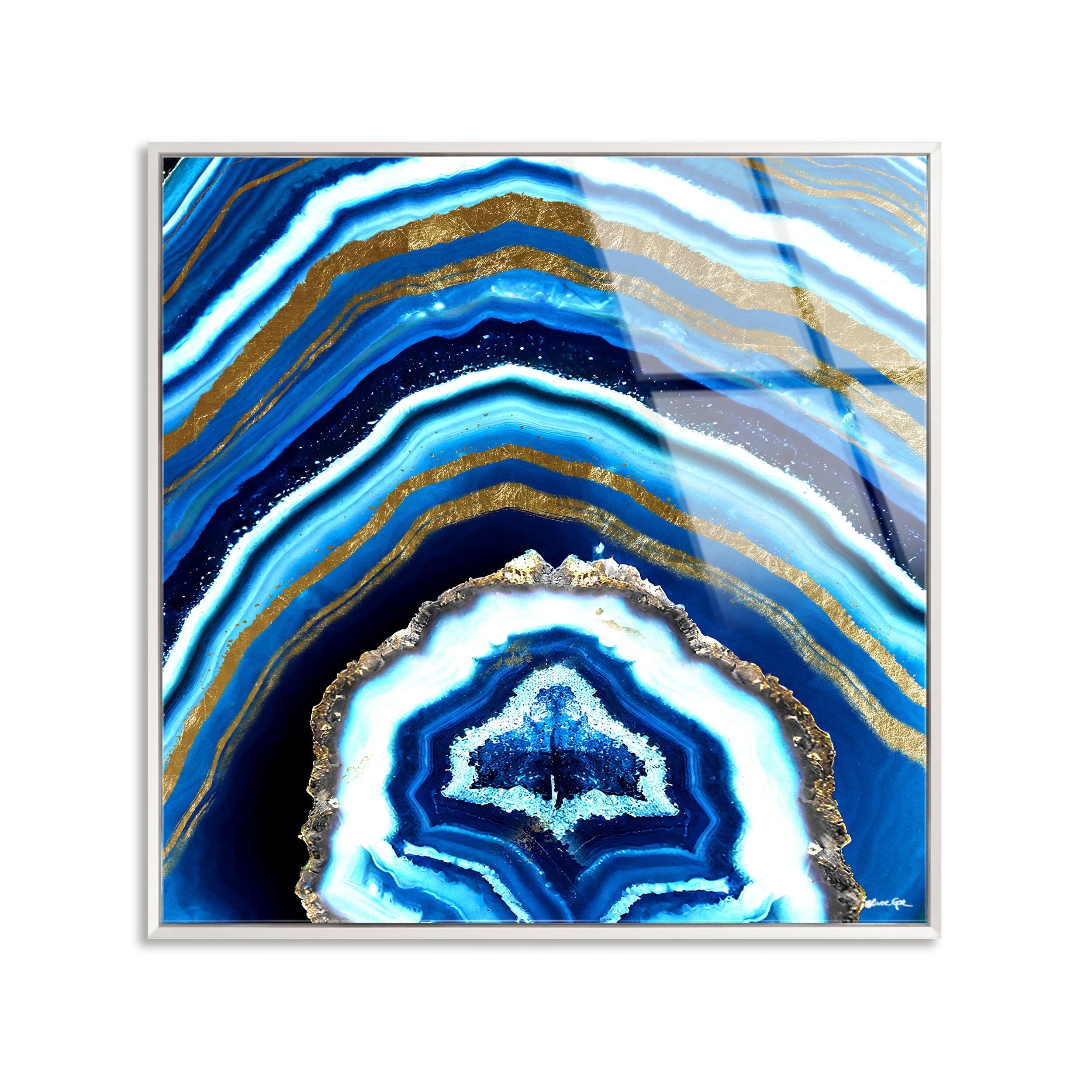 Adore Cyan Geode - Framed Acrylic Art Main image