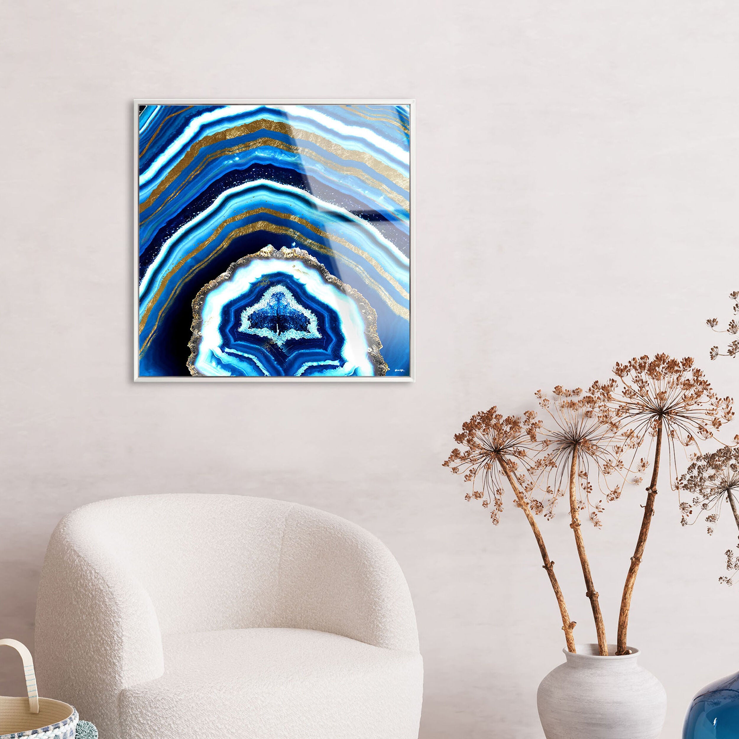 Adore Cyan Geode - Framed Acrylic Art Secondary image