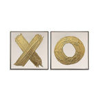 Love XO Set of 2- With Hand-laid Plaster and Acrylic Paint