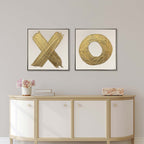 Love XO Set of 2- With Hand-laid Plaster and Acrylic Paint