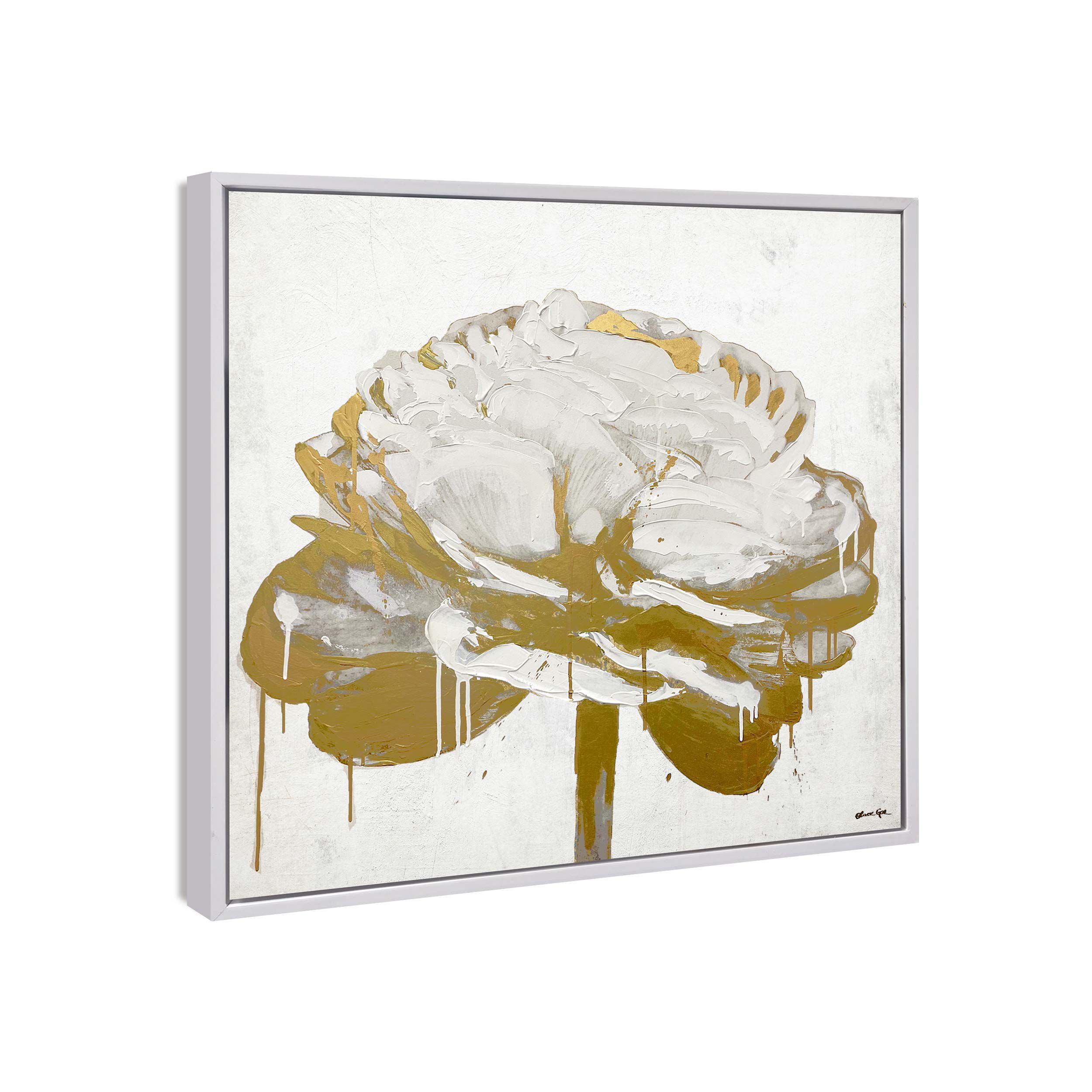 Gilded Floral II- With Hand-Brushed Gel Coat and Acrylic Paint Brushwork
