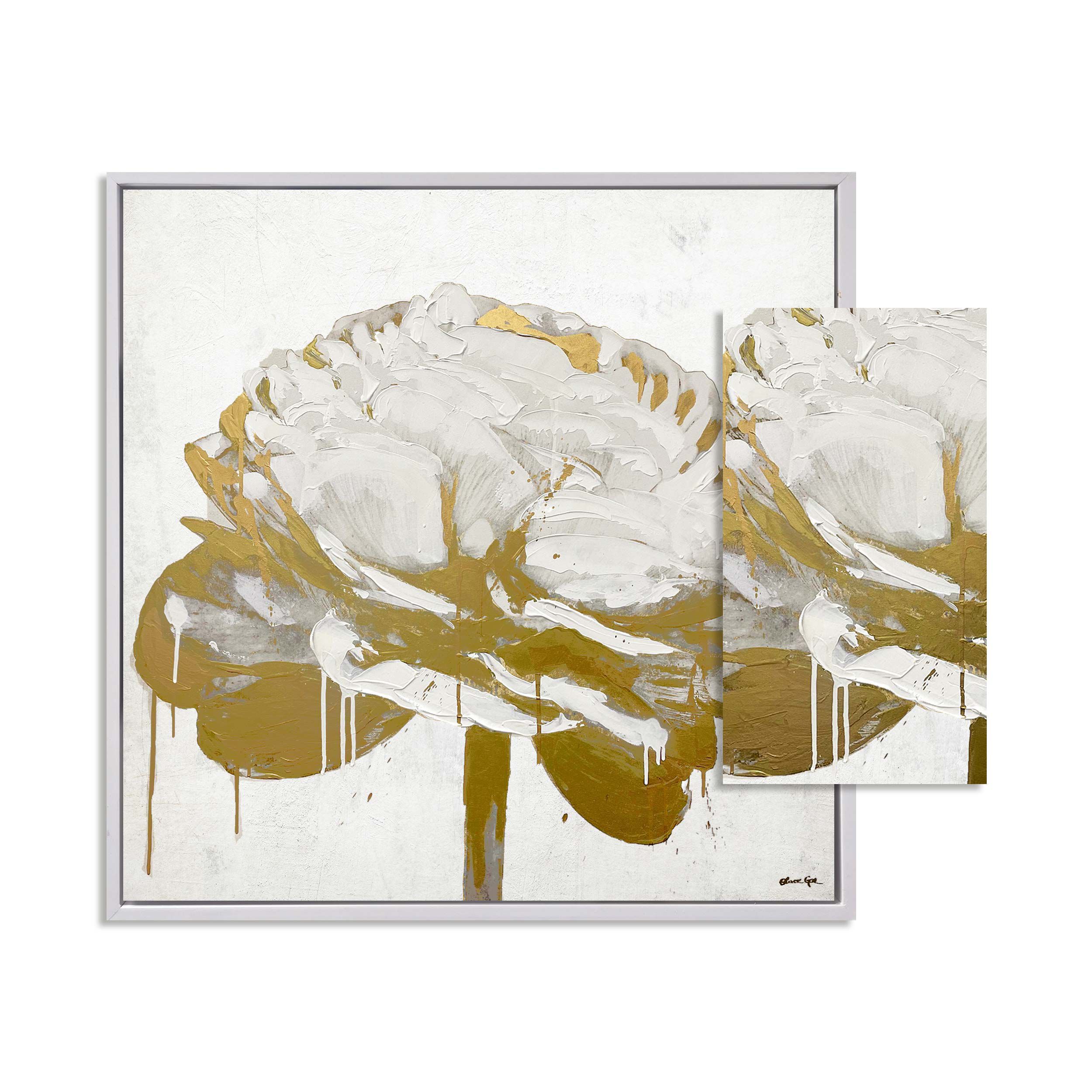 Gilded Floral II- With Hand-Brushed Gel Coat and Acrylic Paint Brushwork