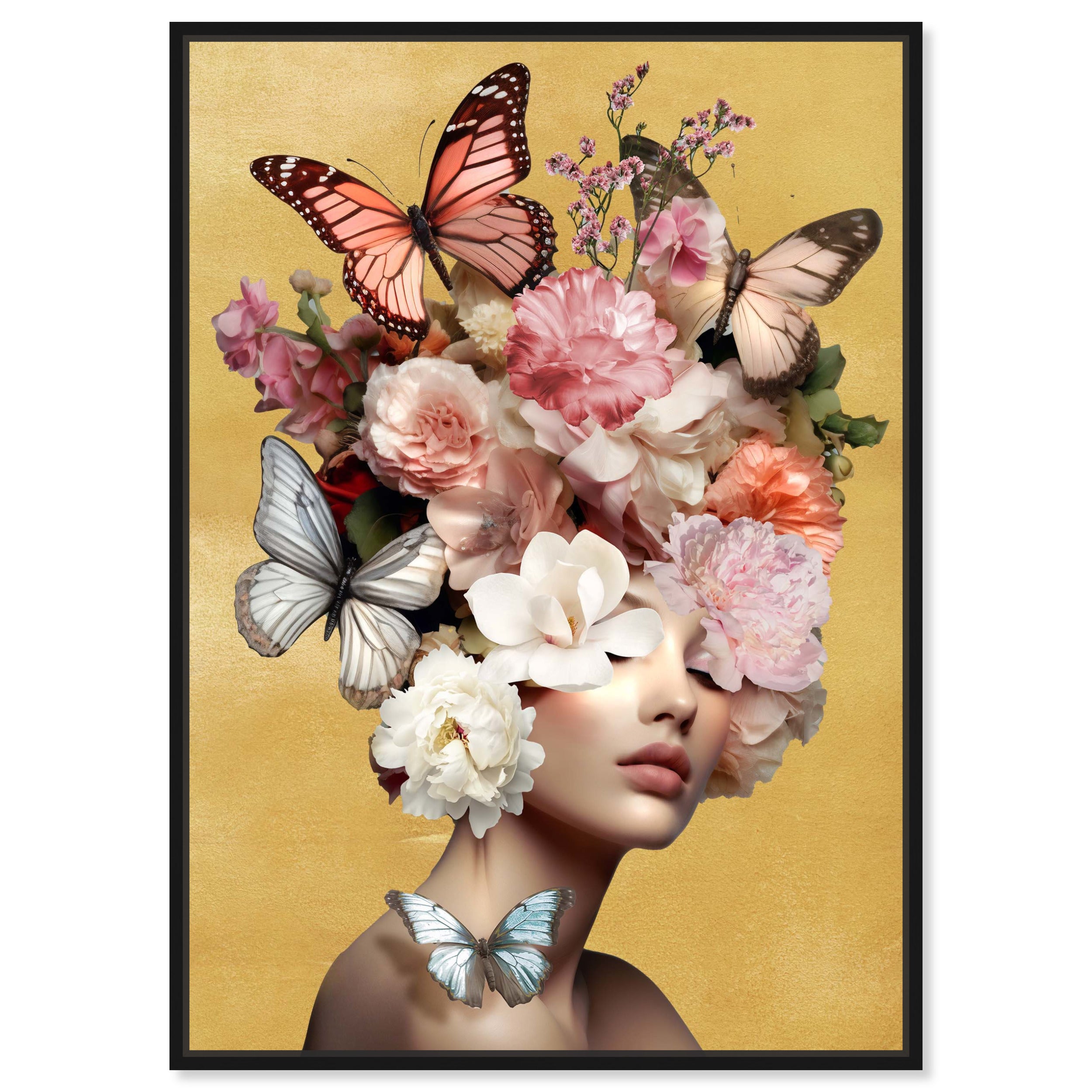 Butterfly Aficionado | Hand Embellished Gold Leaf Art