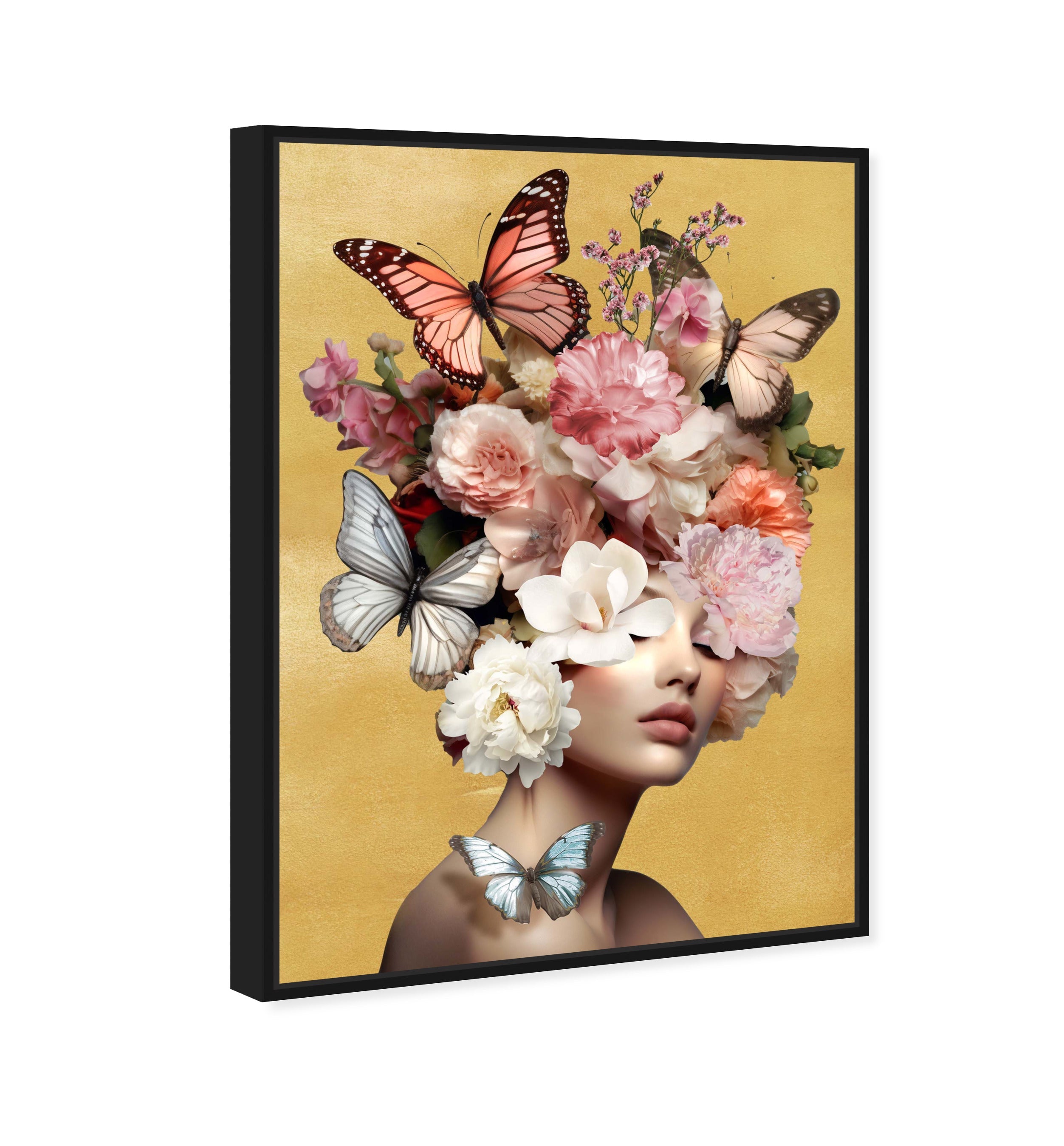 Butterfly Aficionado | Hand Embellished Gold Leaf Art