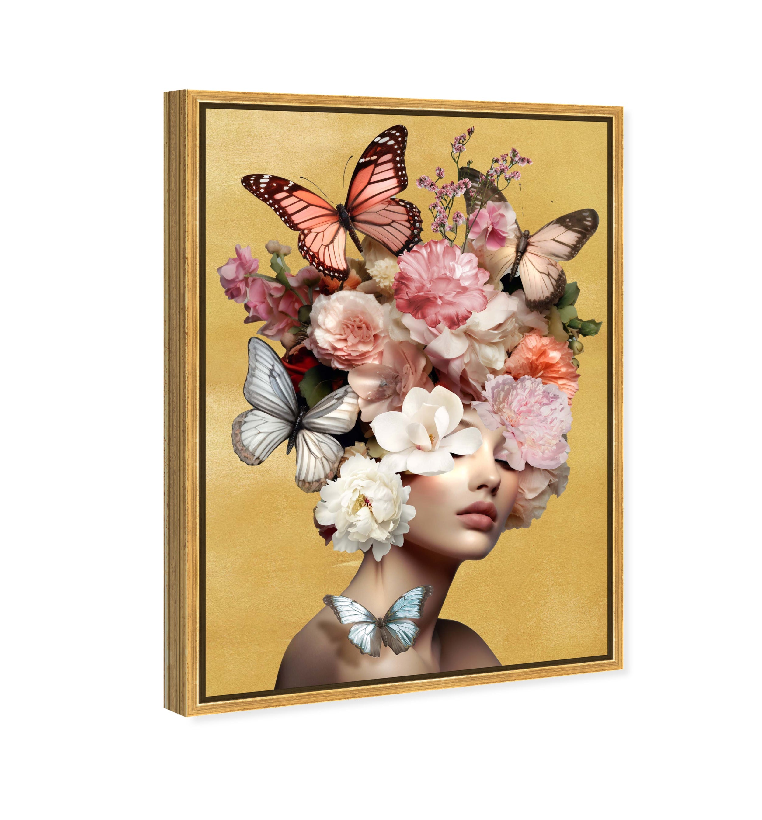 Butterfly Aficionado | Hand Embellished Gold Leaf Art