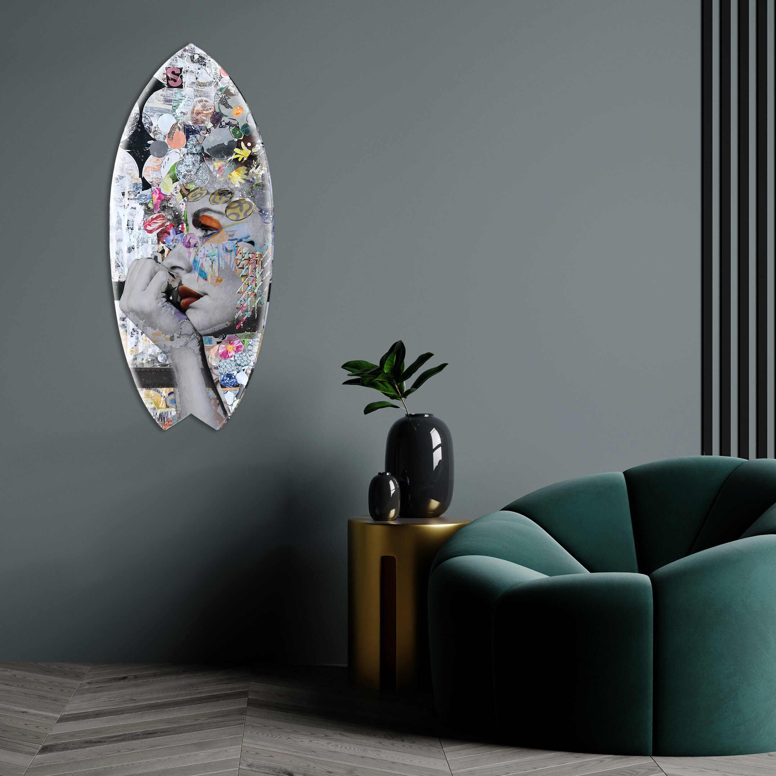 Katy Hirschfeld - Floral Gaze II Skimboard