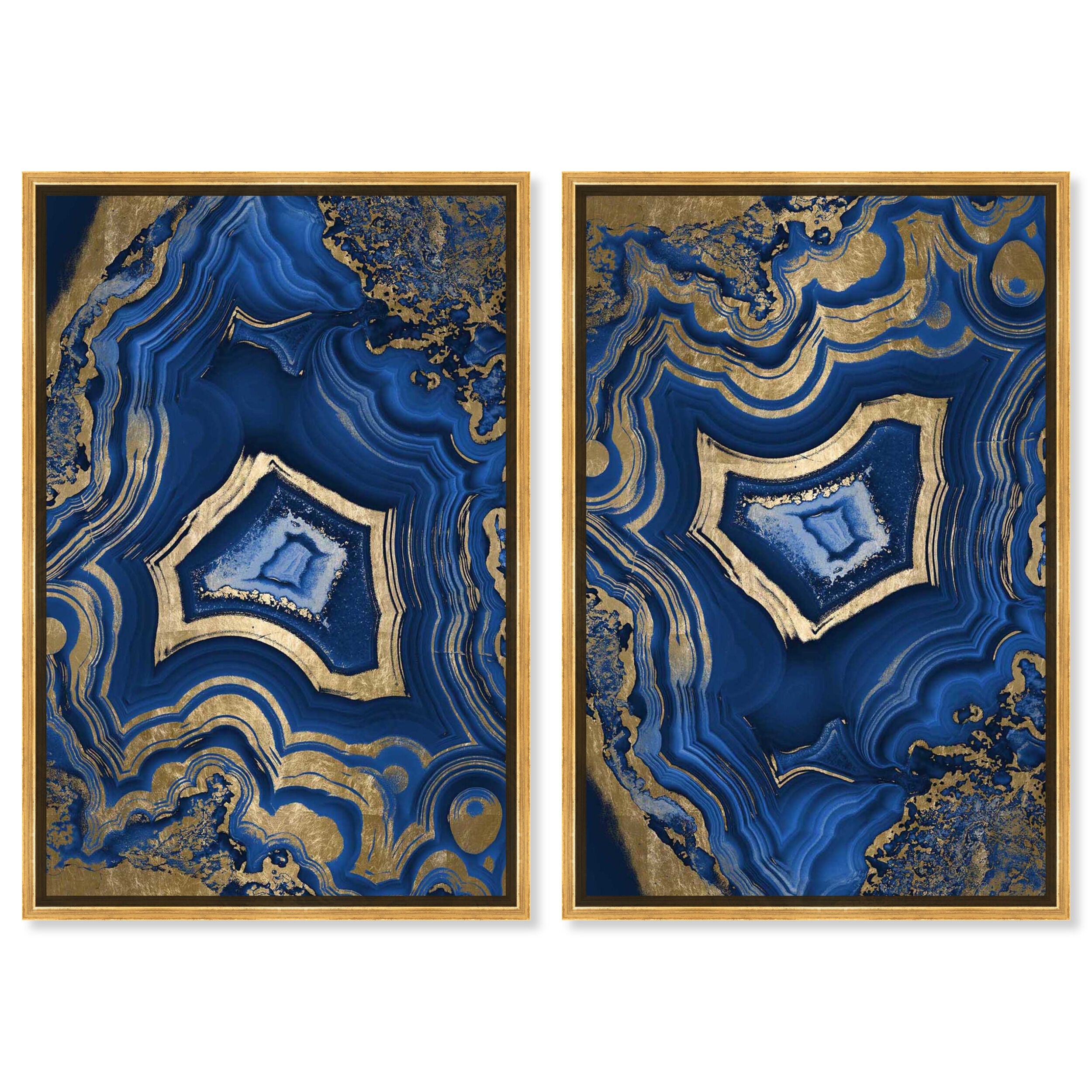 Blue Geode Waves - 2 Piece Set - With Gold Leaf Main image