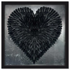 Glittering Noir Feather Heart