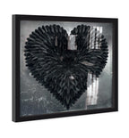 Glittering Noir Feather Heart