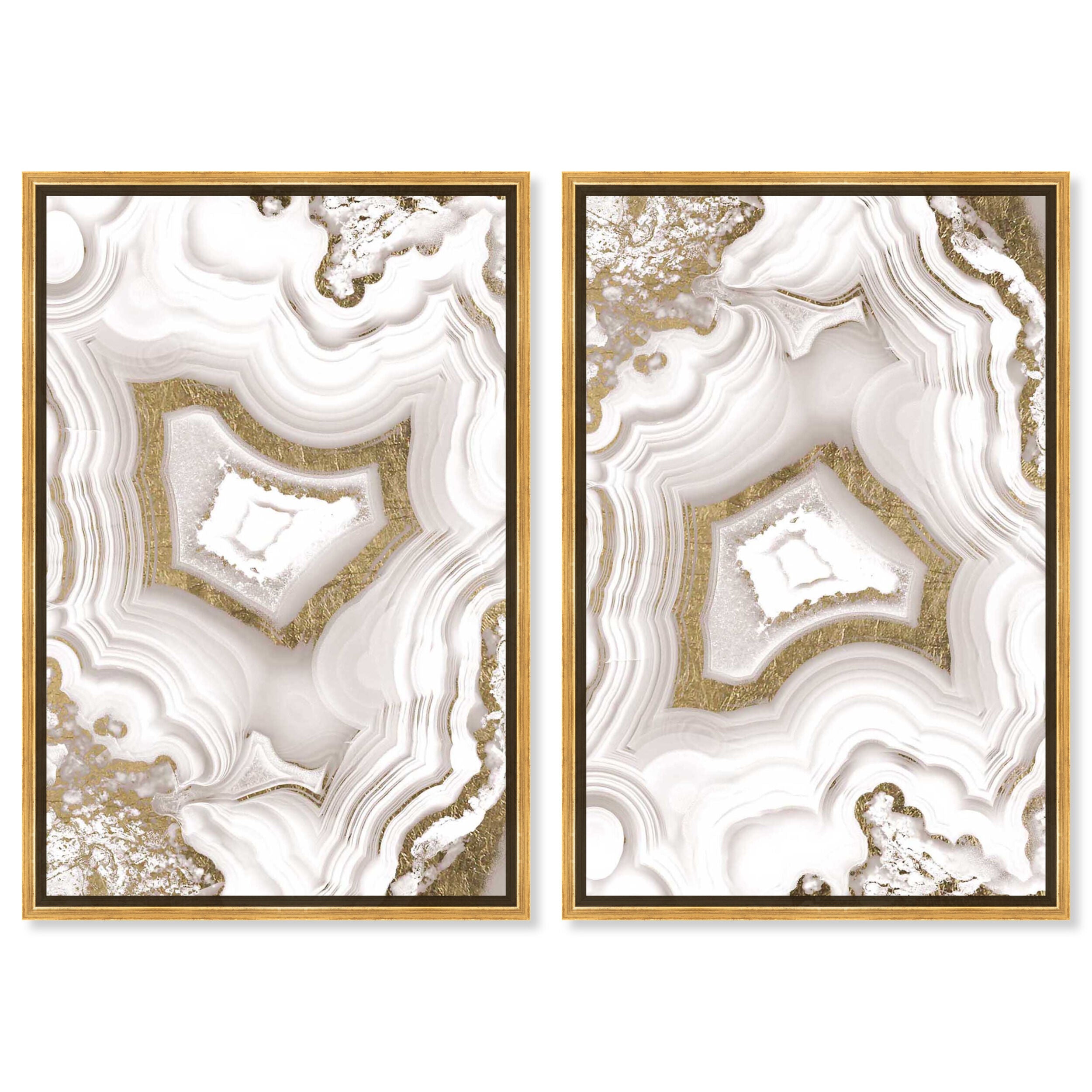 Gold Geode Waves - 2 Piece Set - With Gold Leaf Main image
