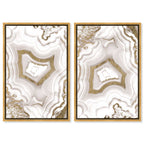 Gold Geode Waves - 2 Piece Set - With Gold Leaf