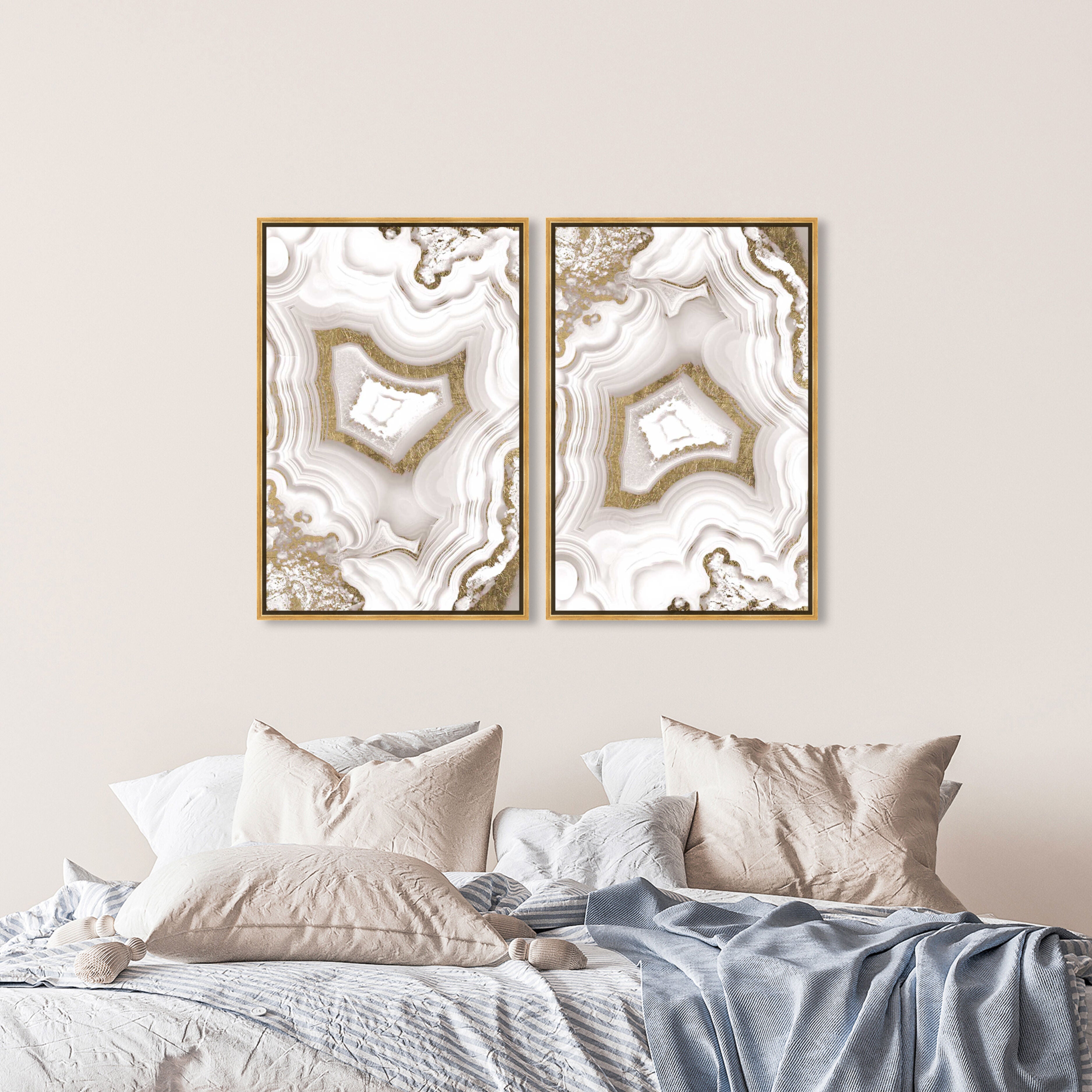 Gold Geode Waves - 2 Piece Set - With Gold Leaf