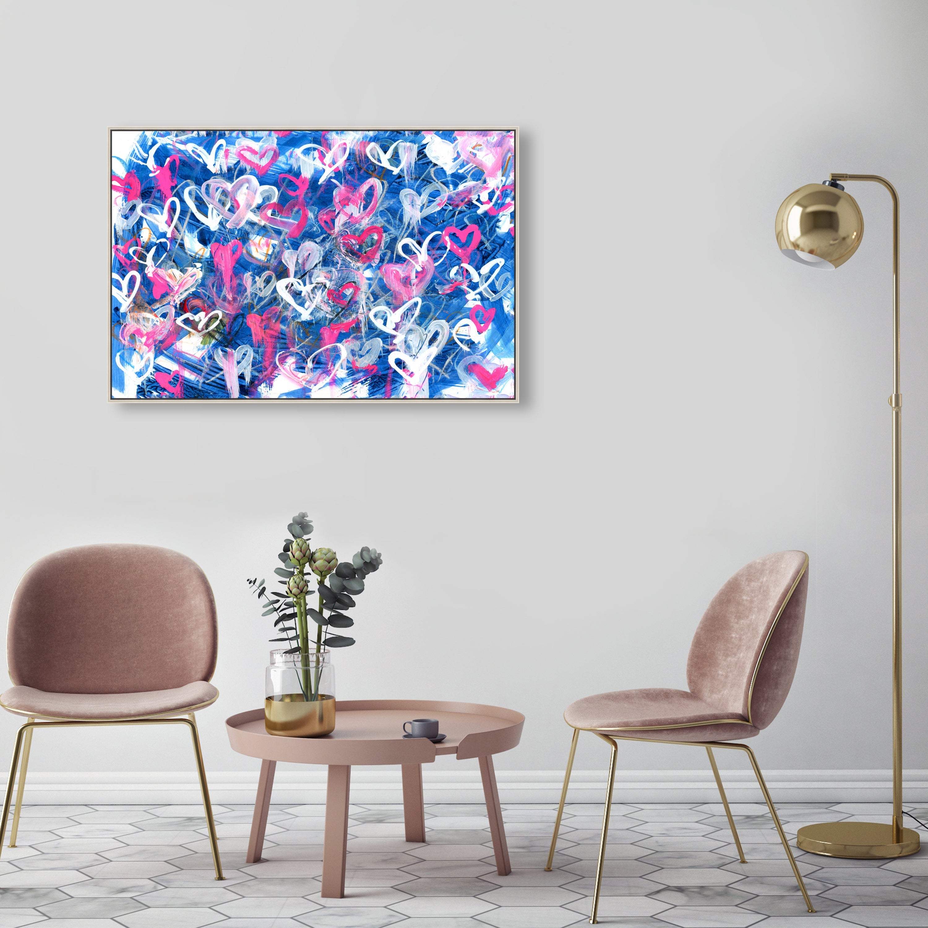 Love on The Blue - With Acrylic Paint