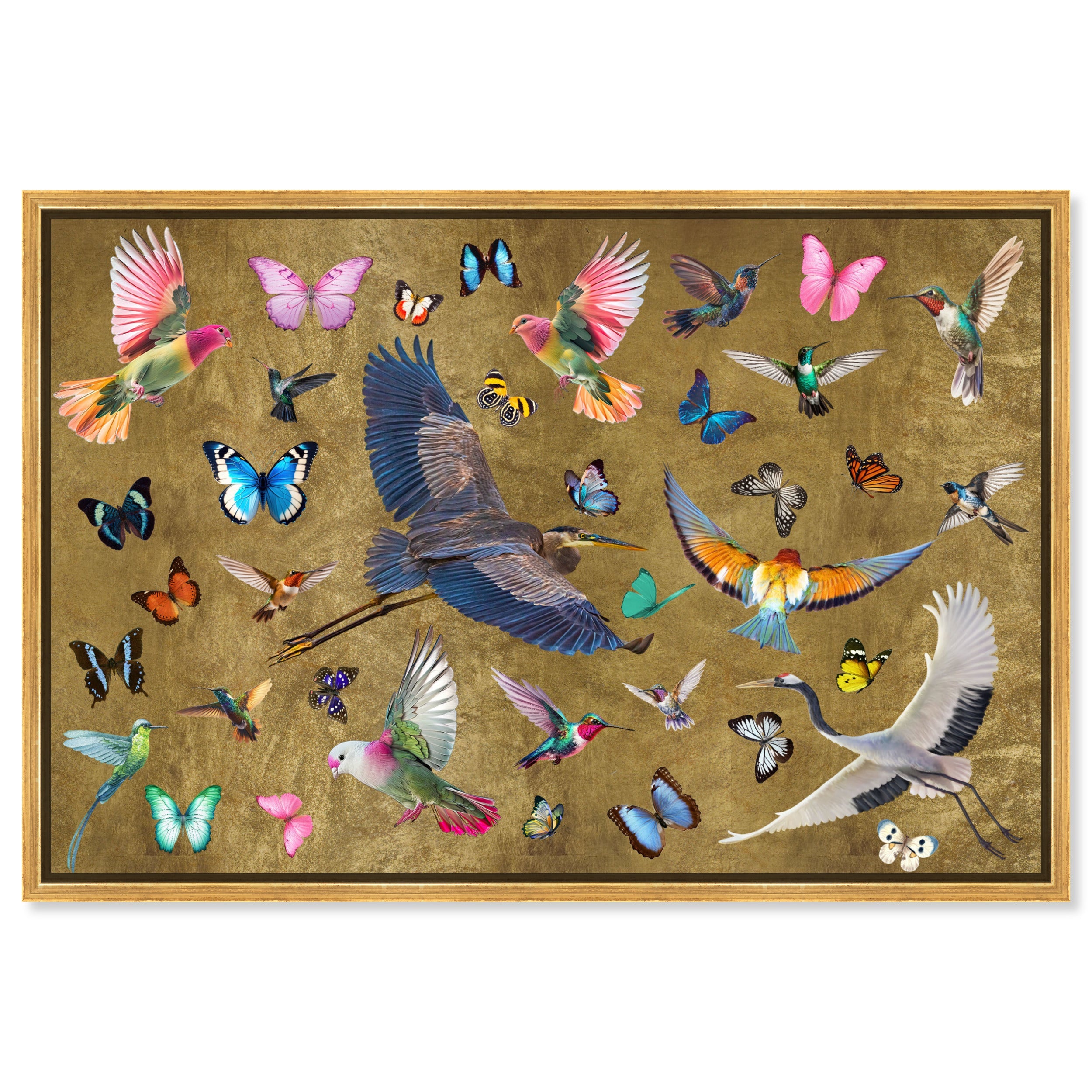 Exotic Singapore Birds - With Gold Leaf