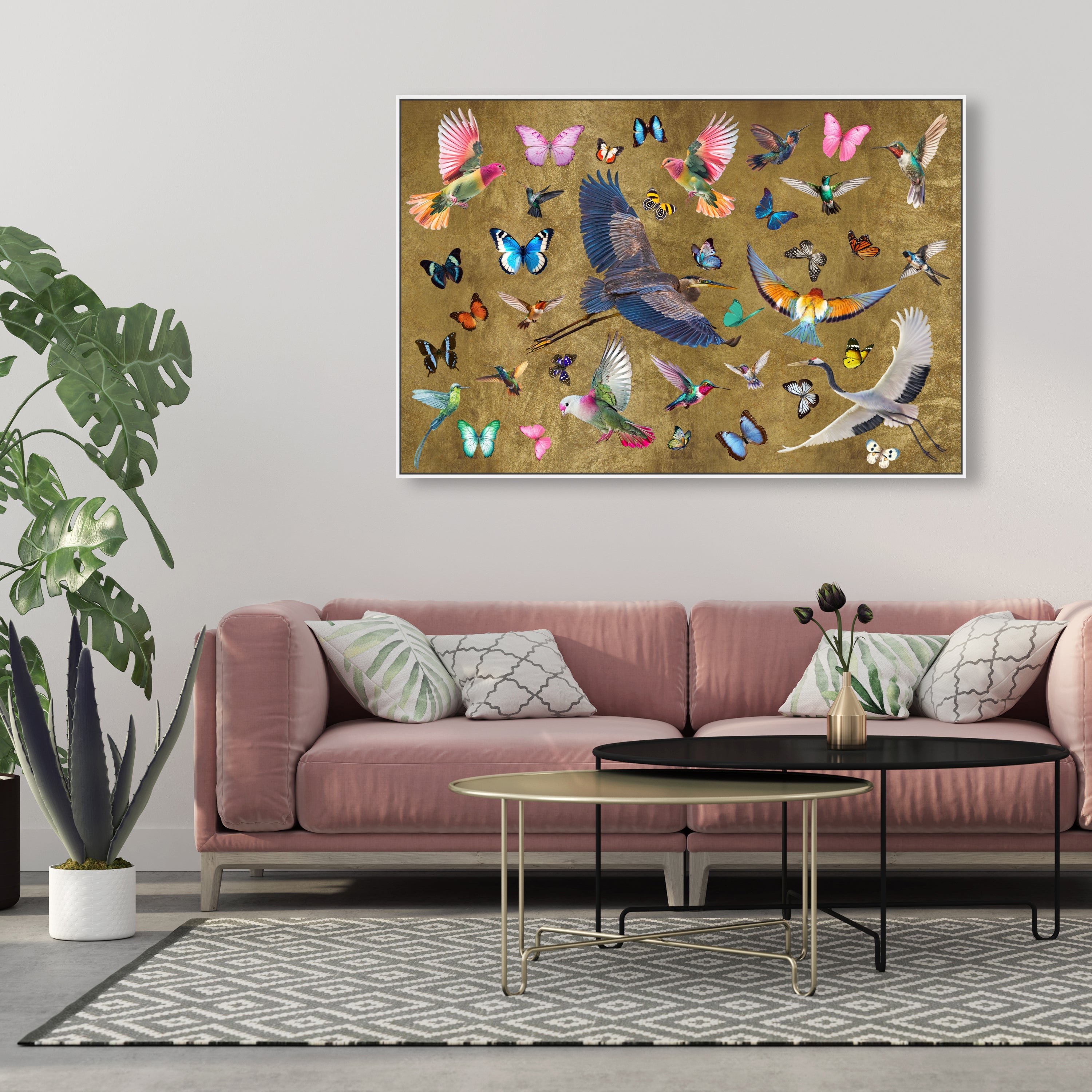 Exotic Singapore Birds - With Gold Leaf
