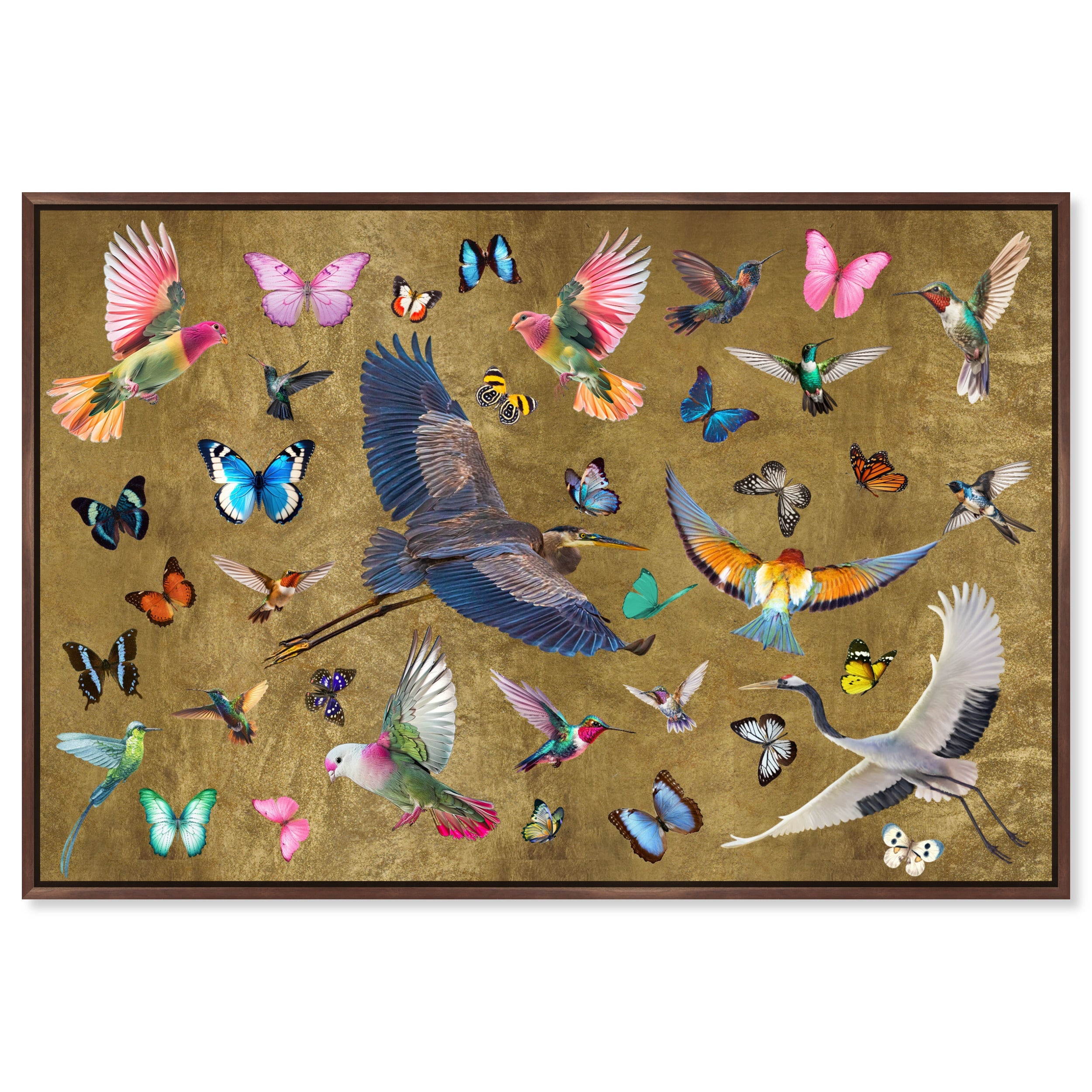Exotic Singapore Birds - With Gold Leaf