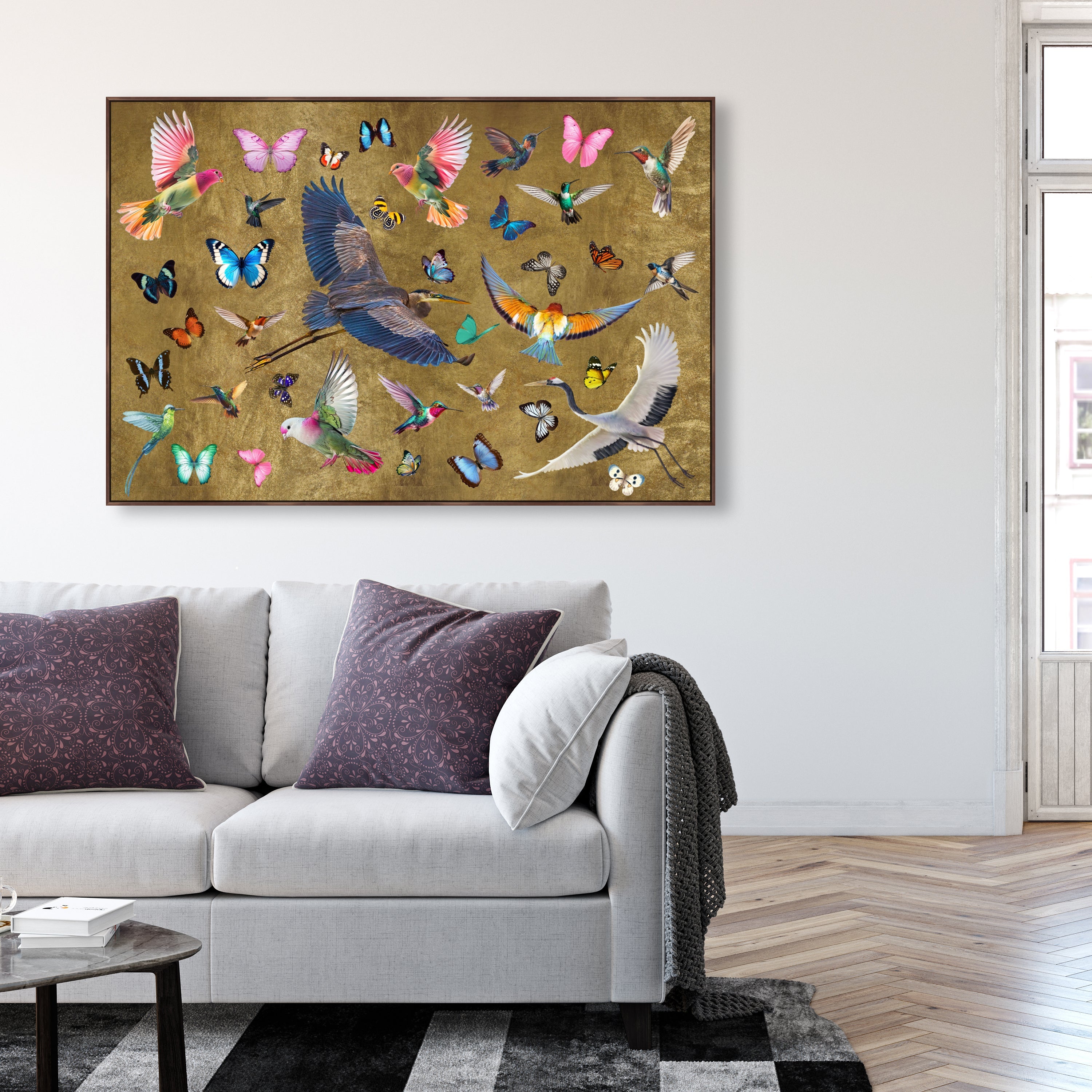 Exotic Singapore Birds - With Gold Leaf
