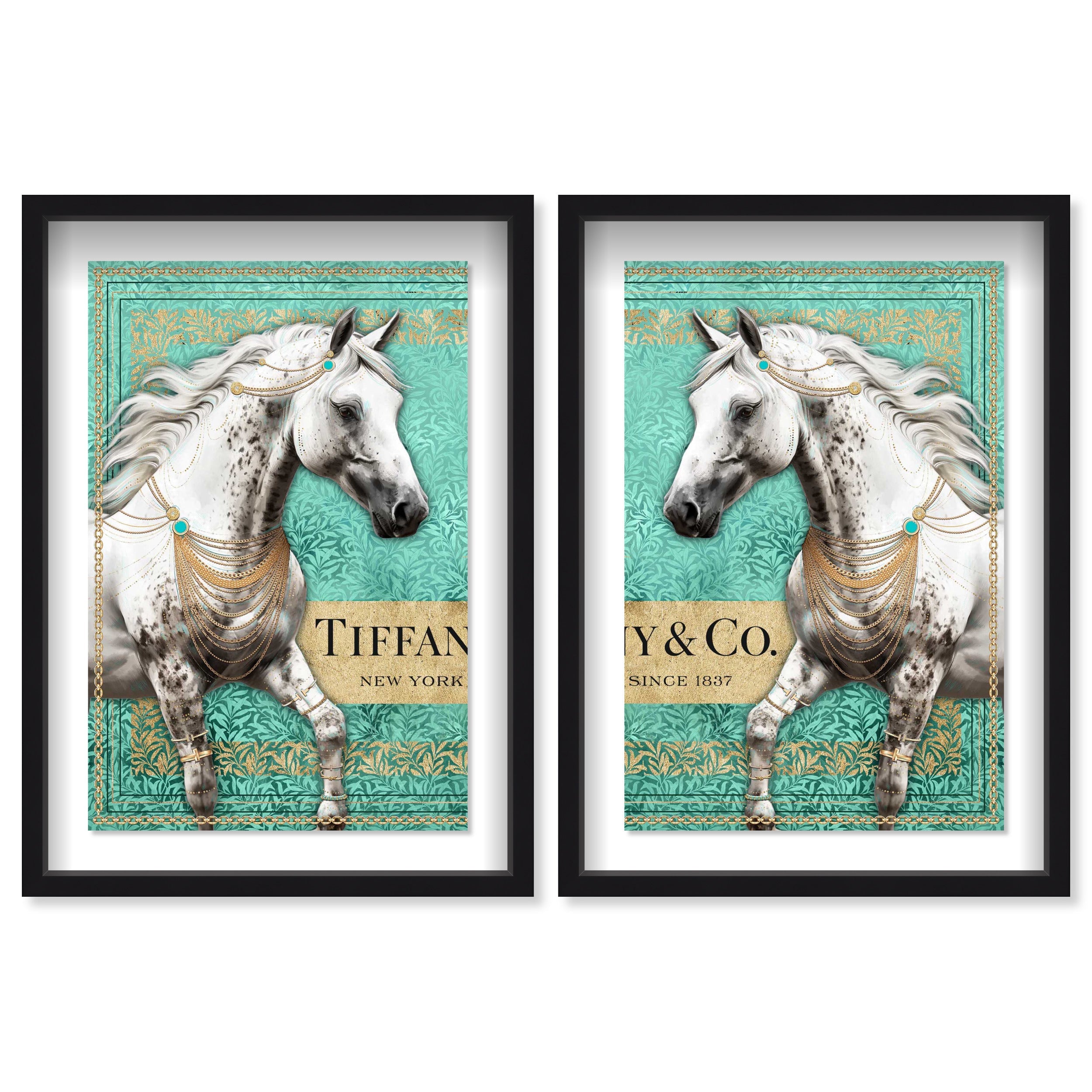 Teal Gilded Grace Duo - With Gold Leaf