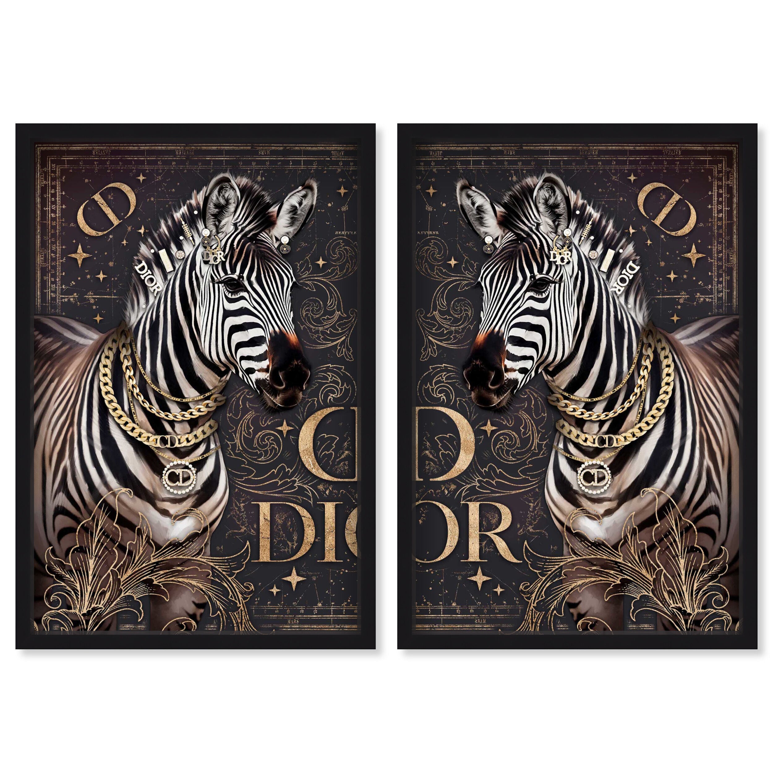 Striped Lux Duo - With Gold Leaf