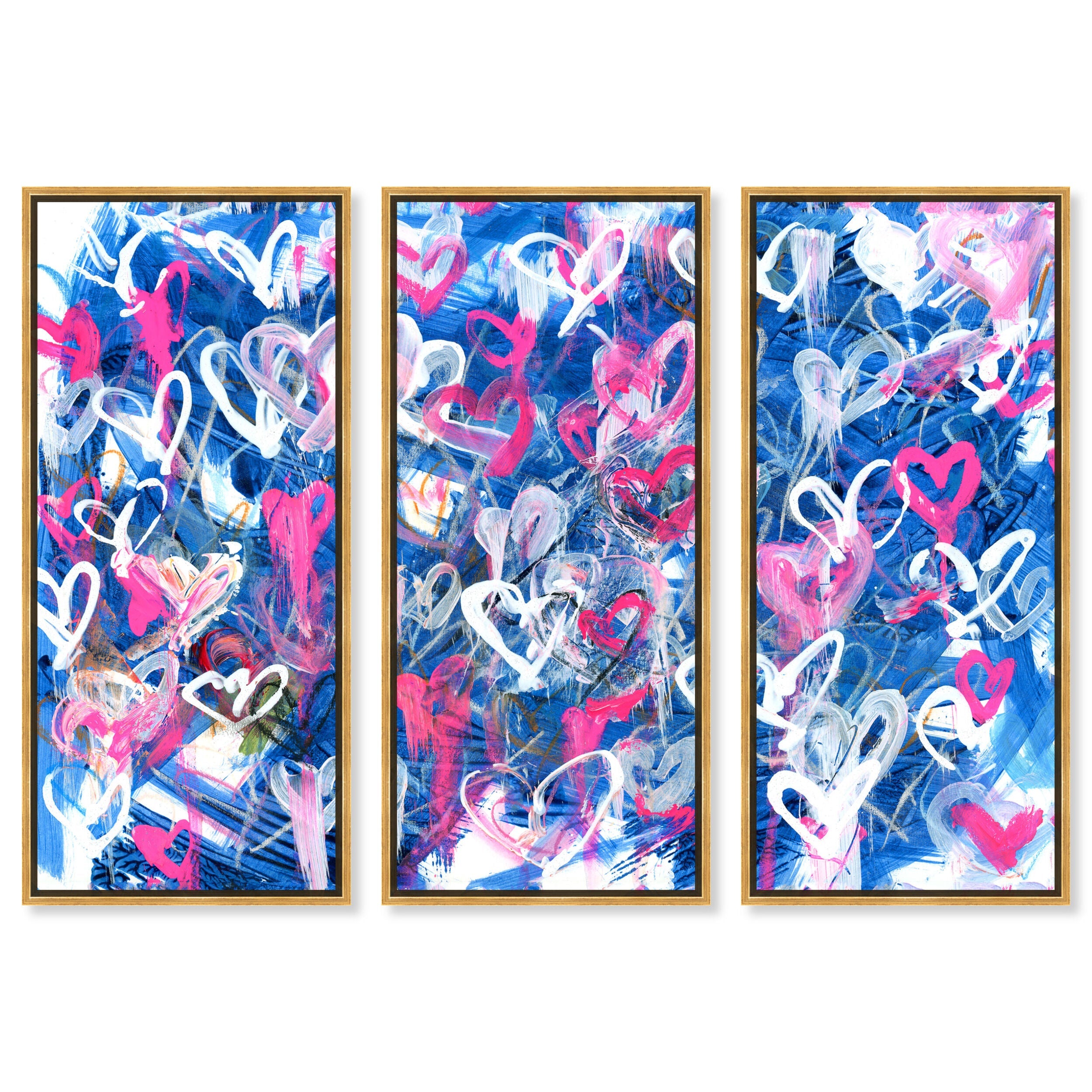 Love on The Blue Triptych - With Acrylic Paint Main image