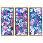 Love on The Blue Triptych - With Acrylic Paint