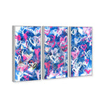 Love on The Blue Triptych - With Acrylic Paint