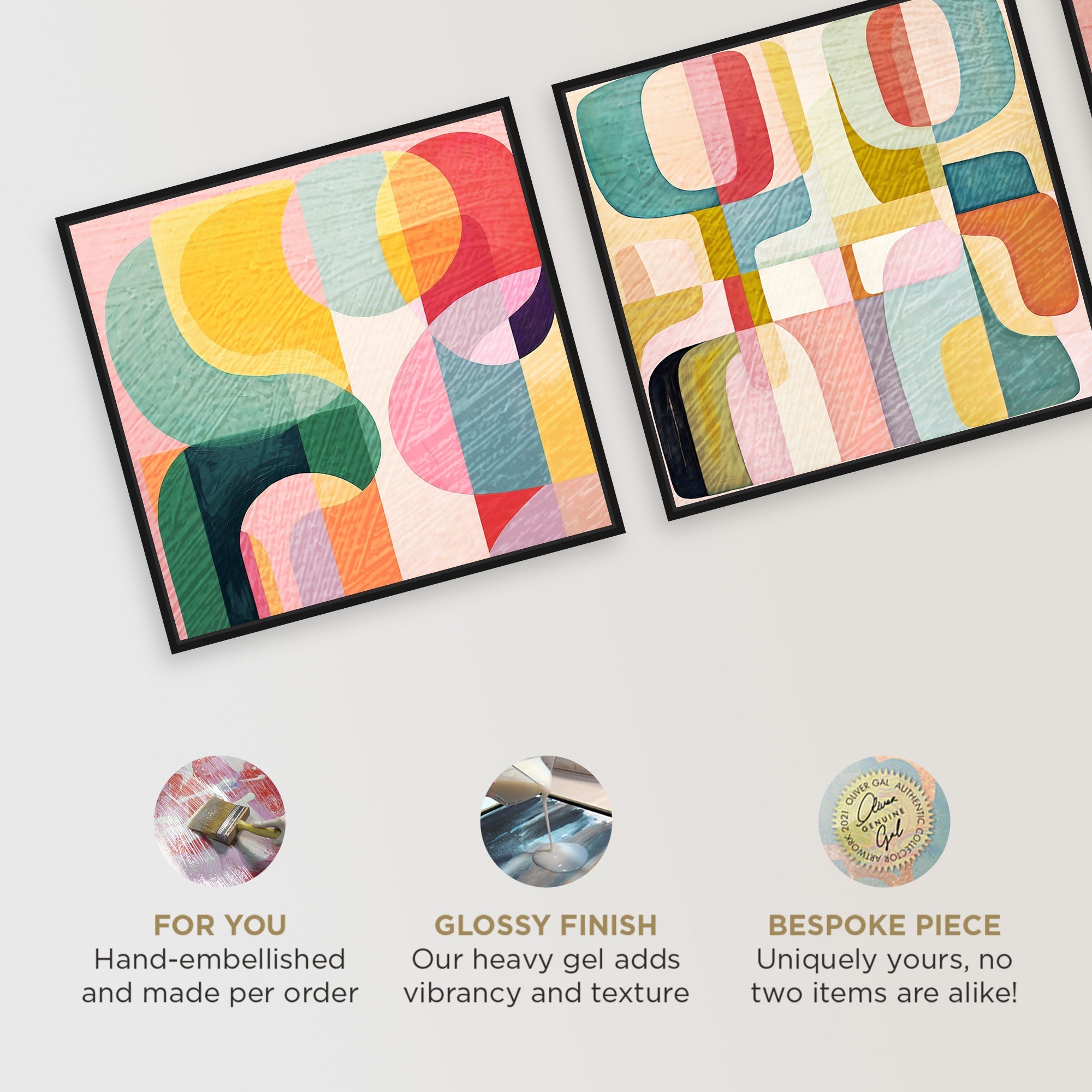 Palm Springs Abstract Set - With High-gloss Gel