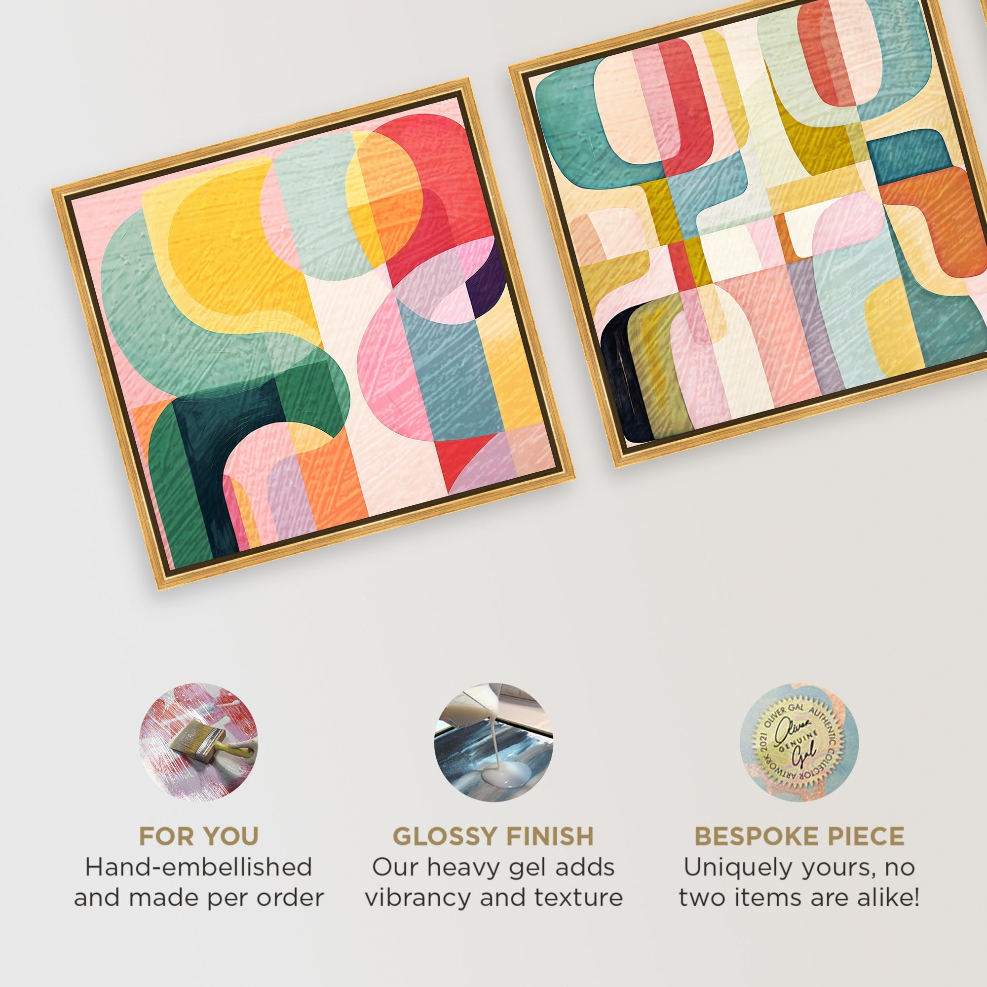 Palm Springs Abstract Set - With High-gloss Gel