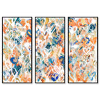 Peach Fuzz Graffiti Triptych - With Acrylic Paint
