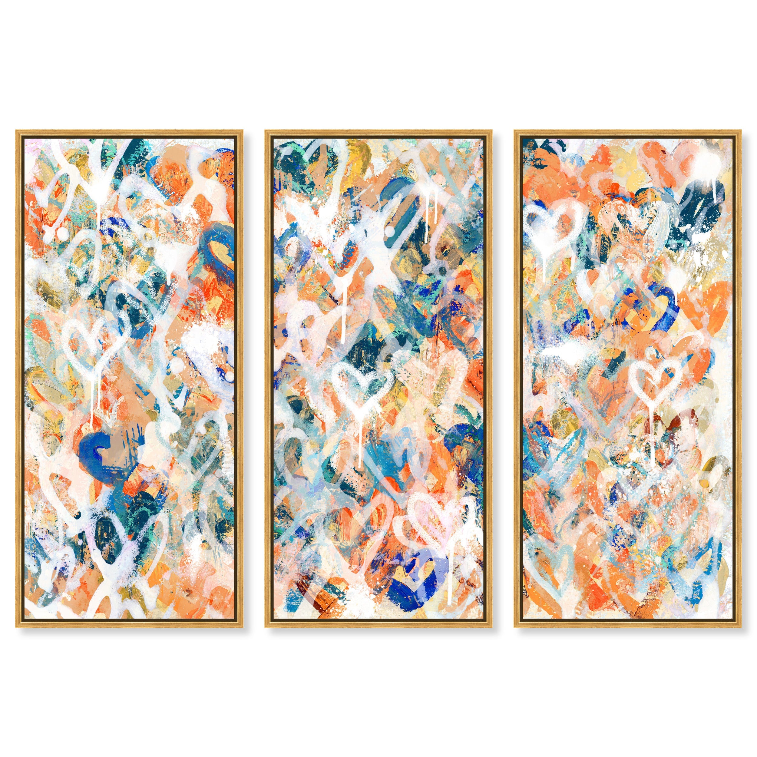 Peach Fuzz Graffiti Triptych - With Acrylic Paint Main image