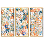 Peach Fuzz Graffiti Triptych - With Acrylic Paint