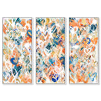 Peach Fuzz Graffiti Triptych - With Acrylic Paint