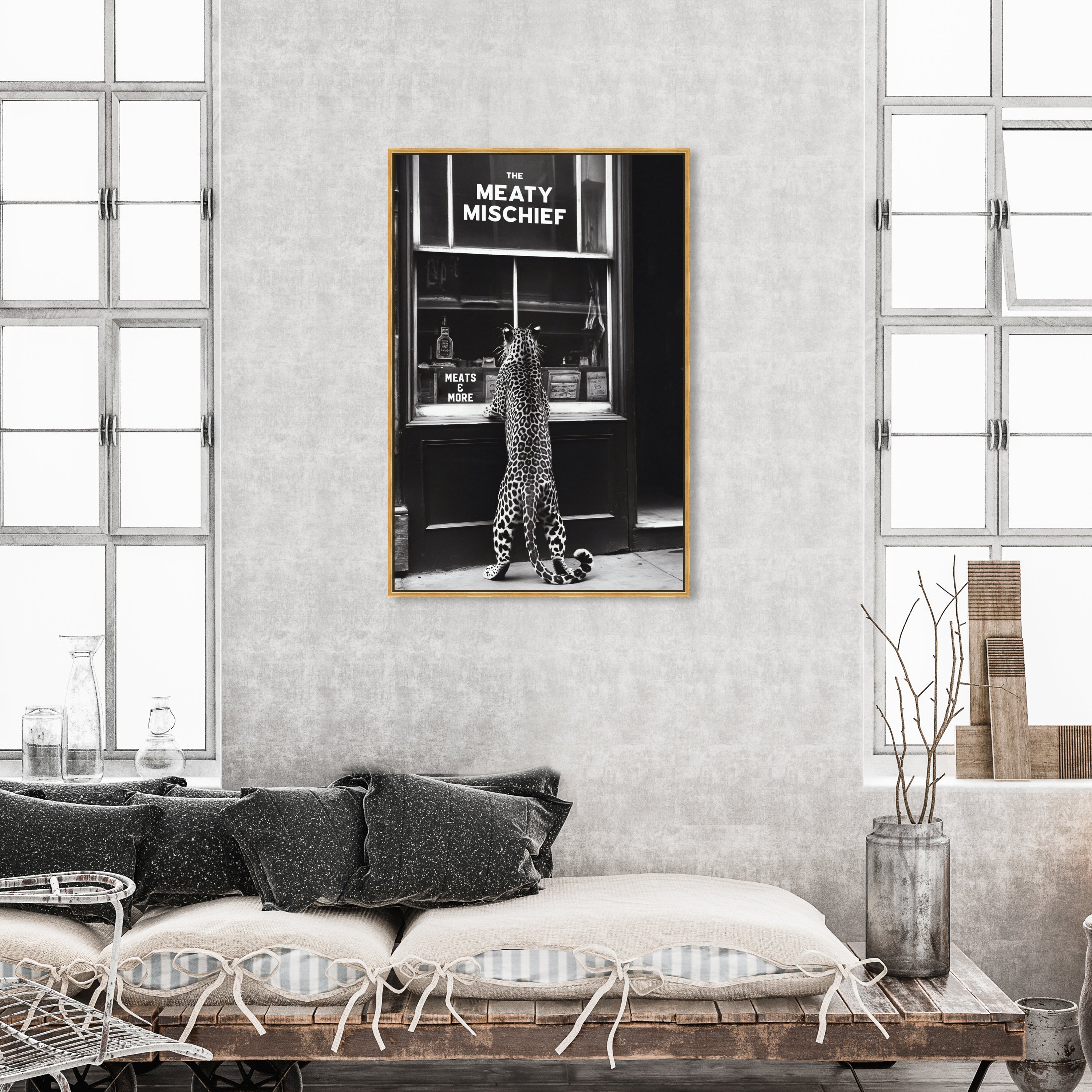 Meaty Mischief - Framed Acrylic Art Main image
