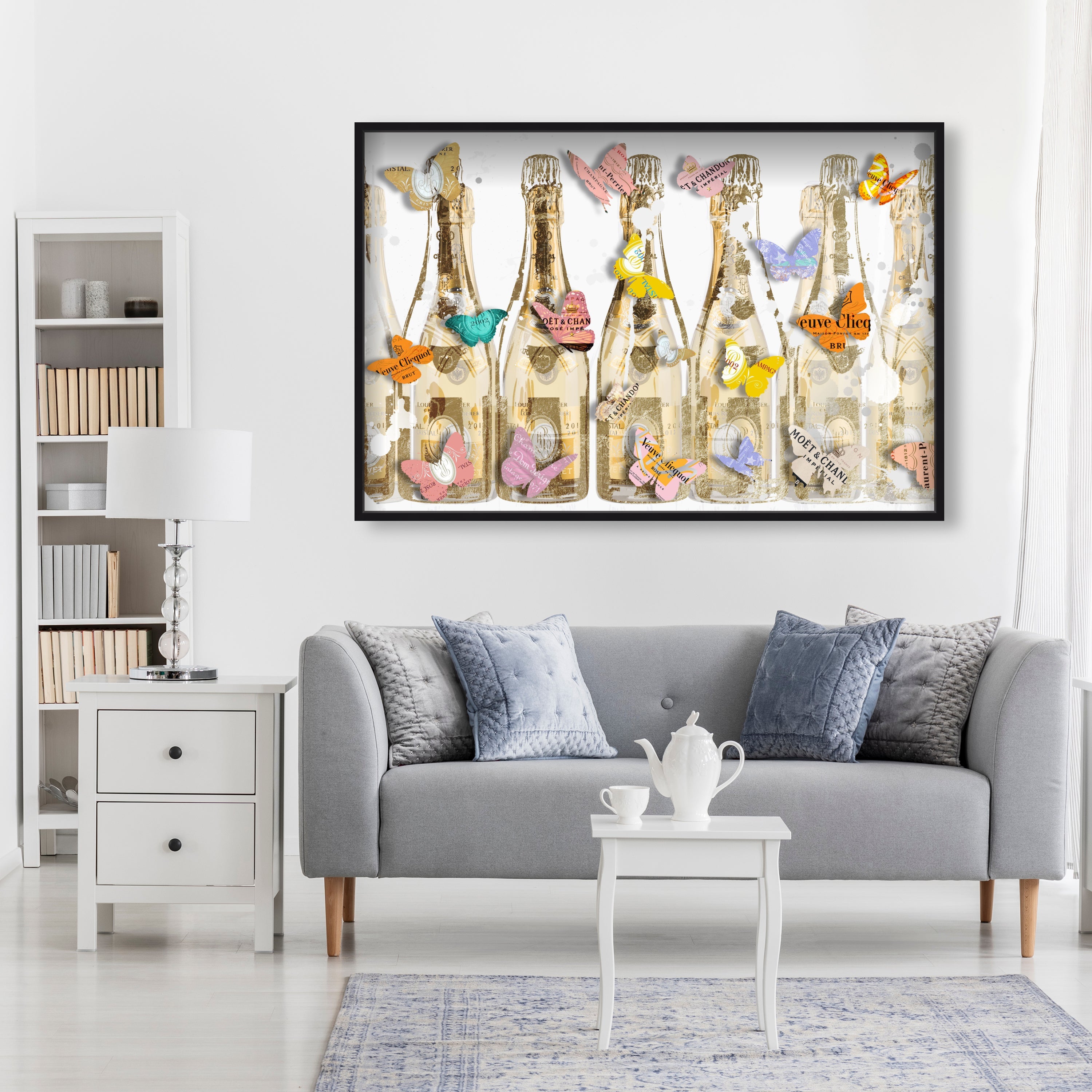 Champagne Morning Bloom | Hand Embellished & Sculptural Gold Leaf Art