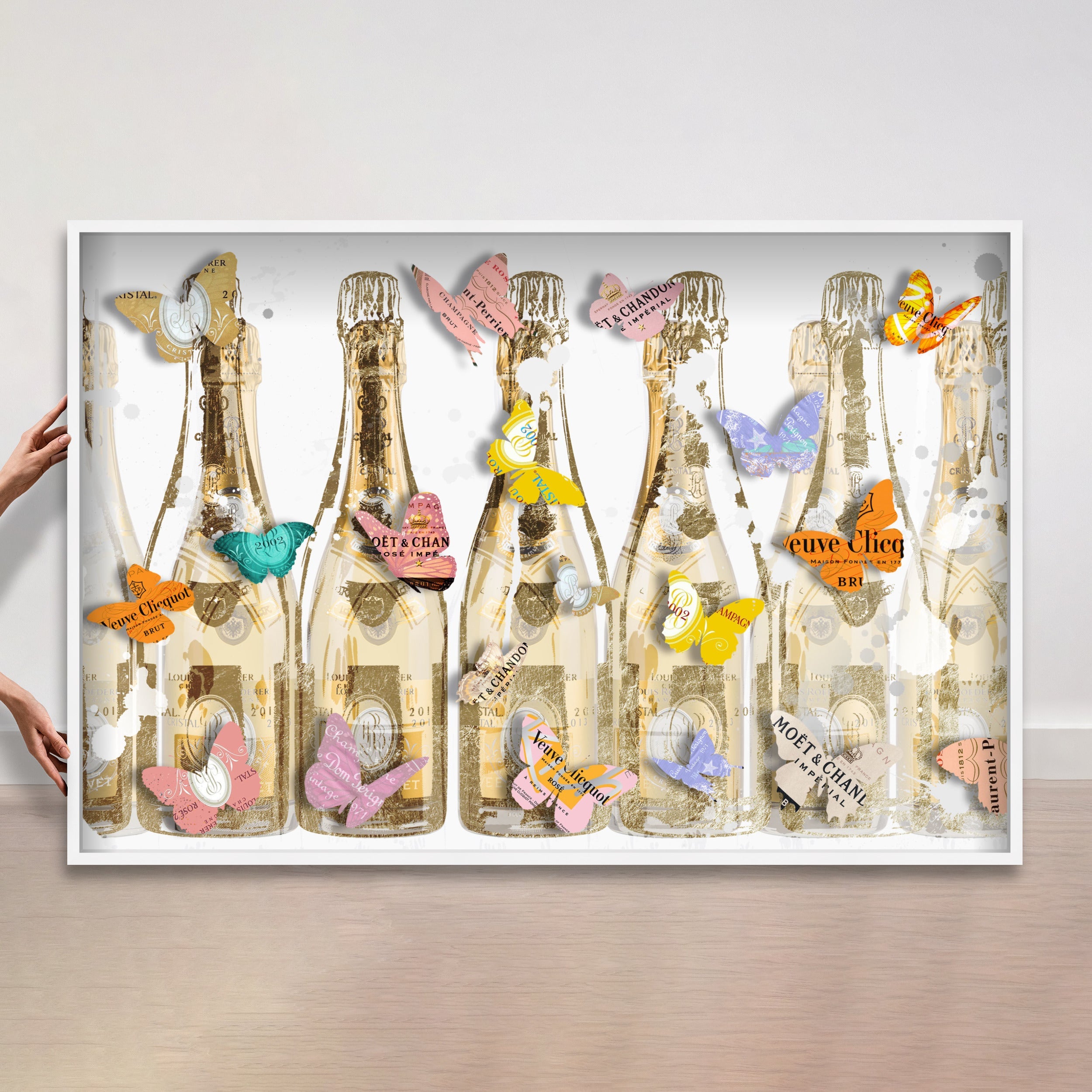 Champagne Morning Bloom | Hand Embellished & Sculptural Gold Leaf Art