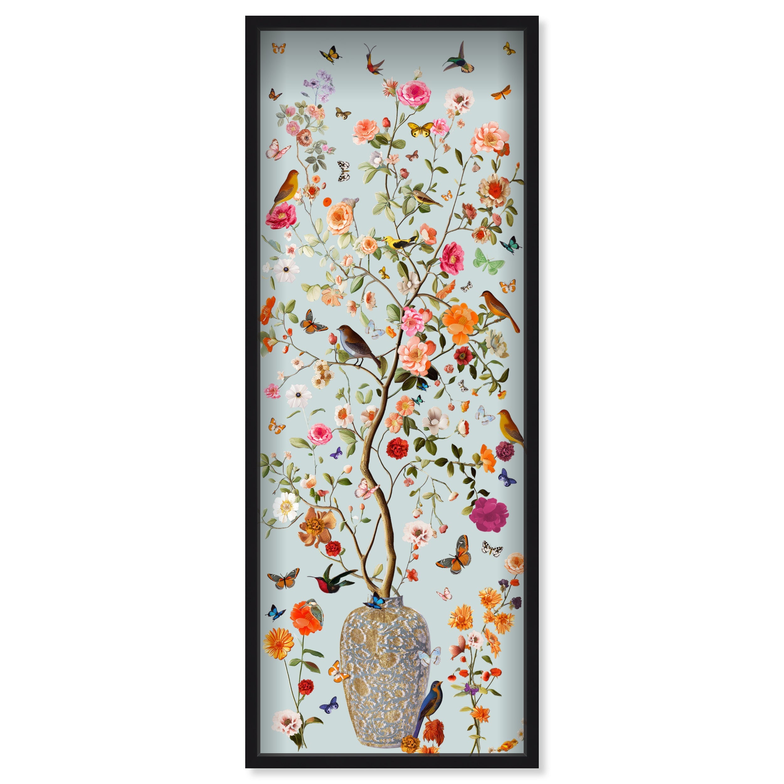 Blooming Coral and Blue| Layered 3 Dimensional Finishes