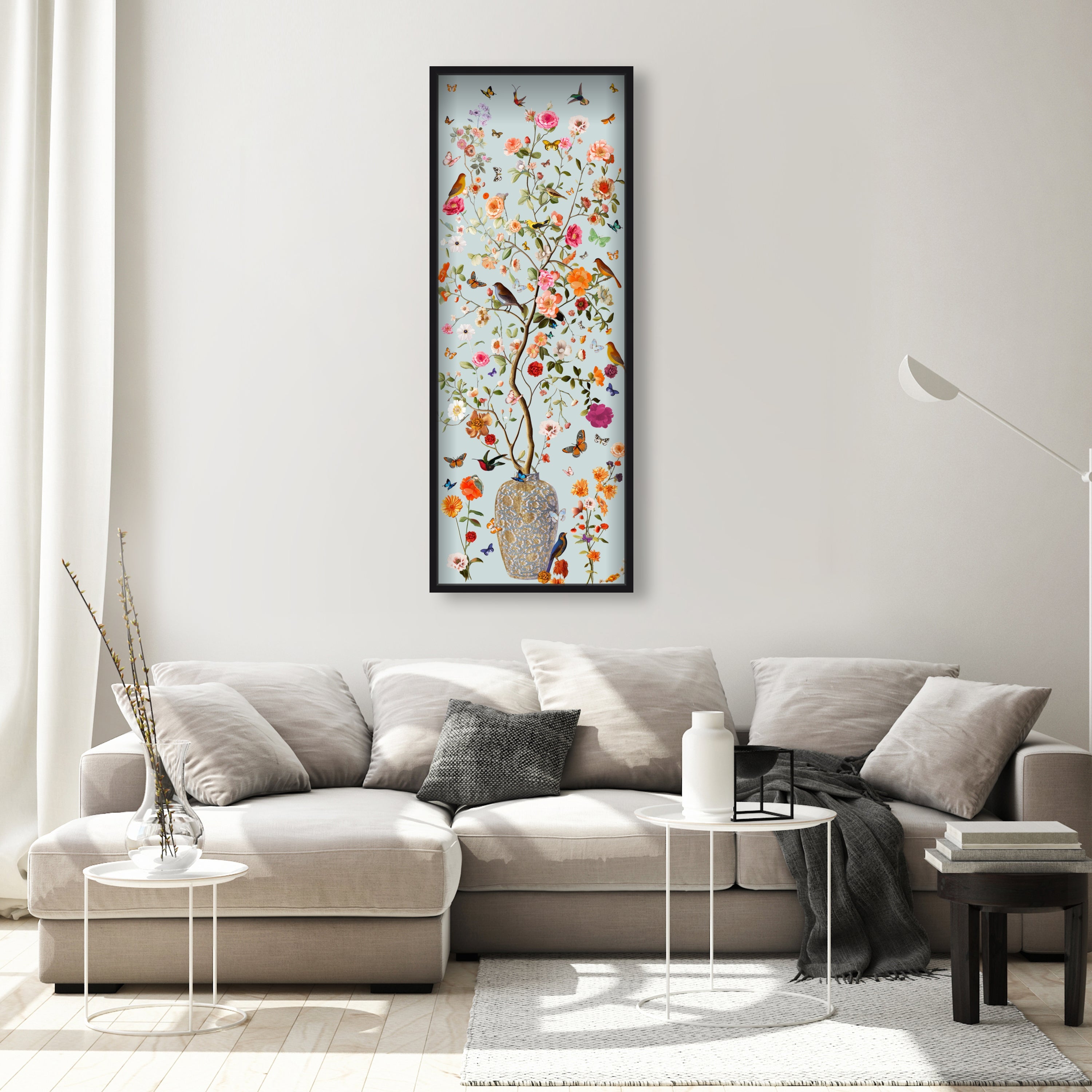 Blooming Coral and Blue| Layered 3 Dimensional Finishes