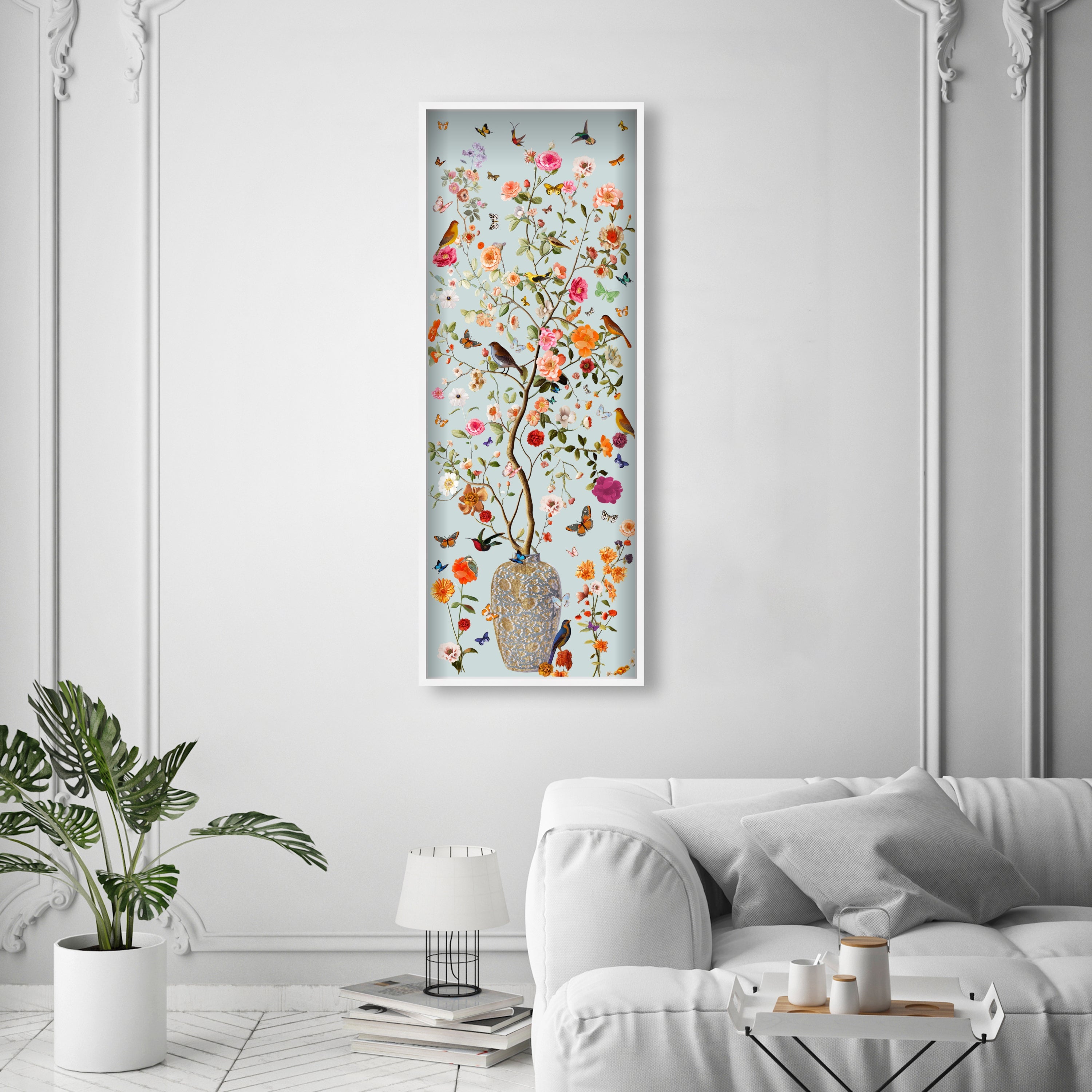 Blooming Coral and Blue| Layered 3 Dimensional Finishes