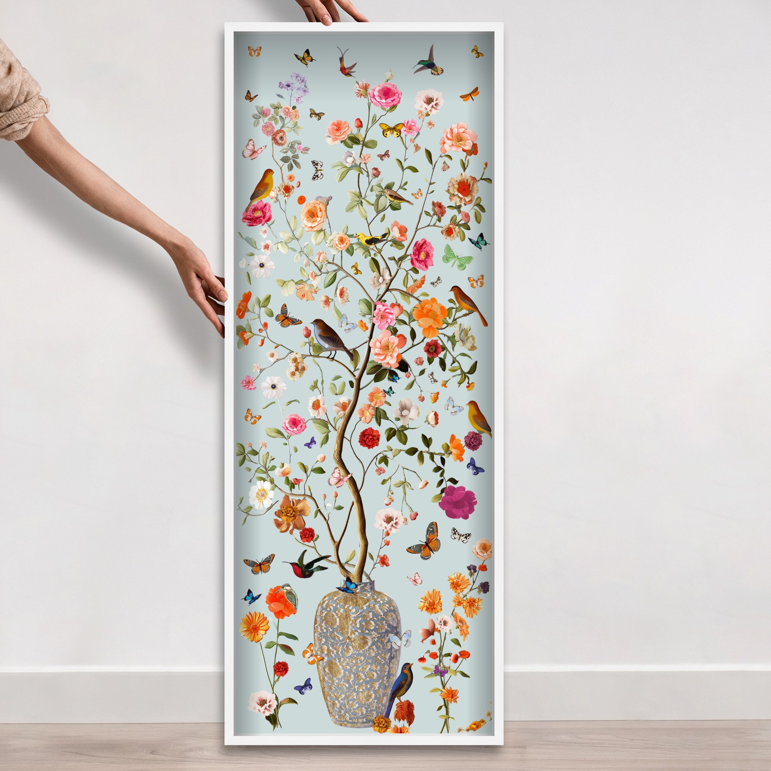 Blooming Coral and Blue| Layered 3 Dimensional Finishes