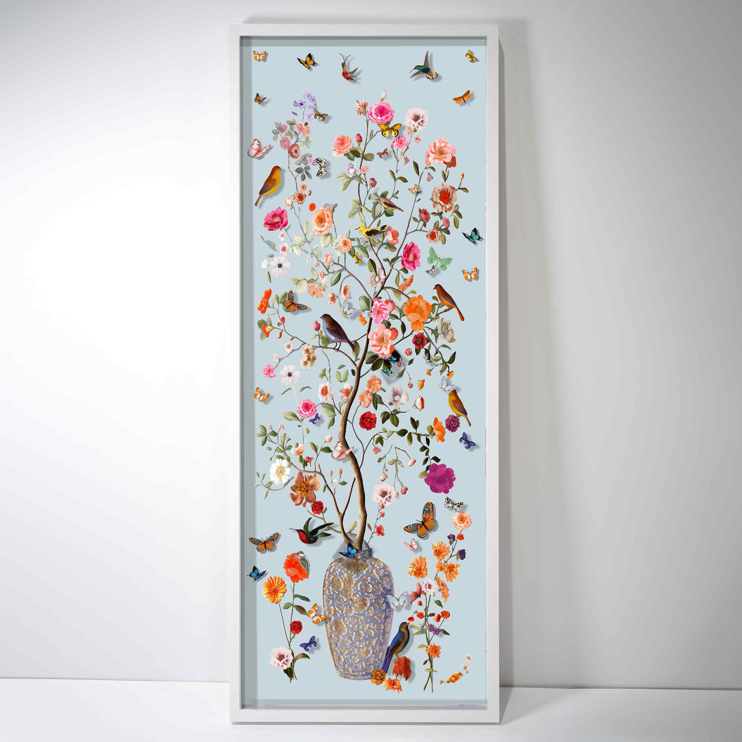 Blooming Coral and Blue| Layered 3 Dimensional Finishes